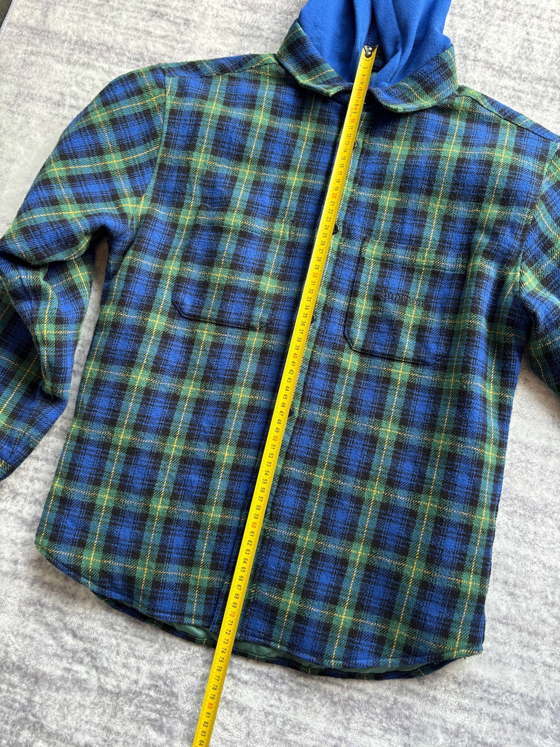 Supreme Supreme Tartan Flannel Hooded Shirt blue/green Size US M / EU 48-50 / 2 - 5 Thumbnail