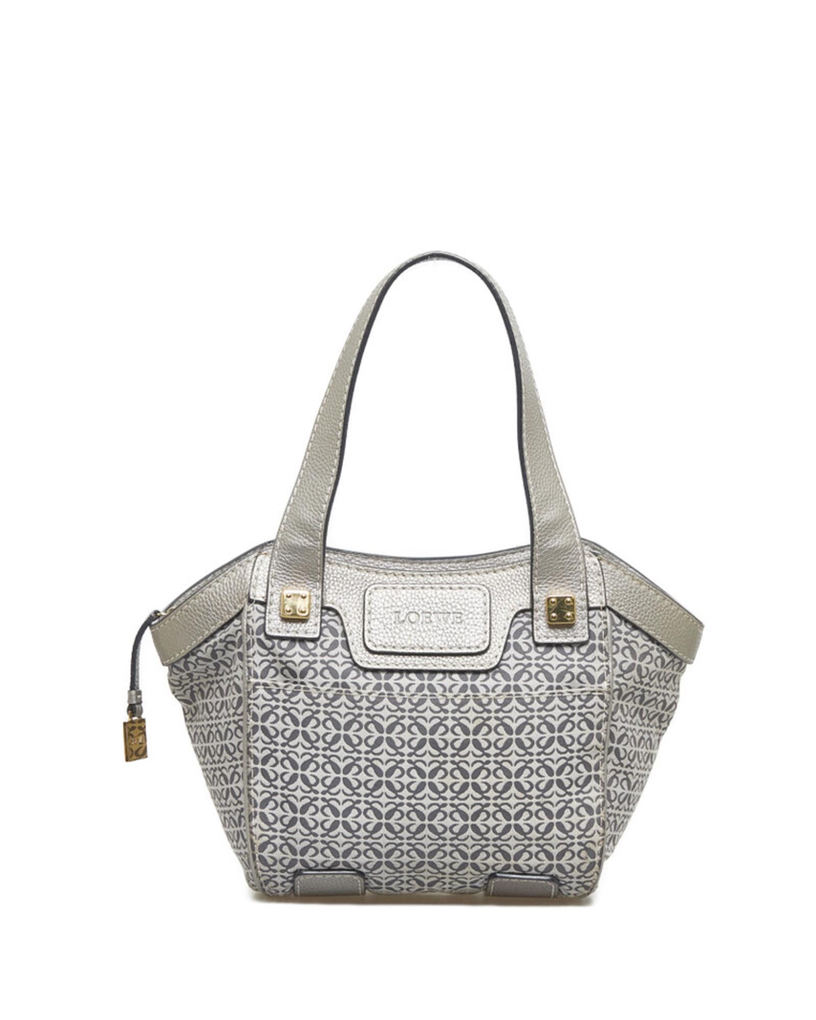 image of Loewe Canvas Shoulder Bag In Grey, Women's