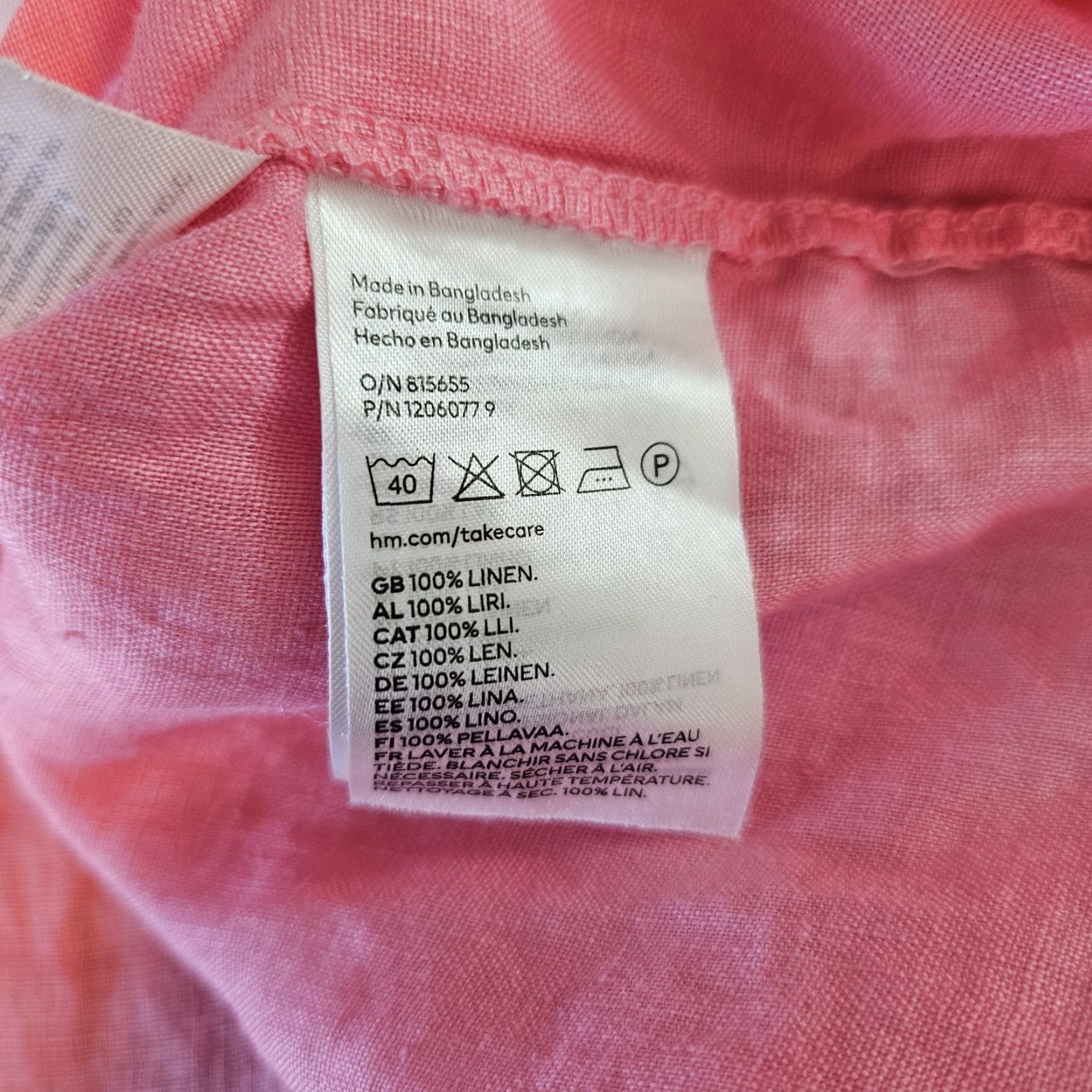 H&M H&M Womens Linen Button-Up Top Sz 2XL Relaxed Pink Solid Shirt Adults 2XL Womens Linen Button-Up Top Pink H&M Size XXL / US 16-18 / IT 52-54 - 5 Thumbnail