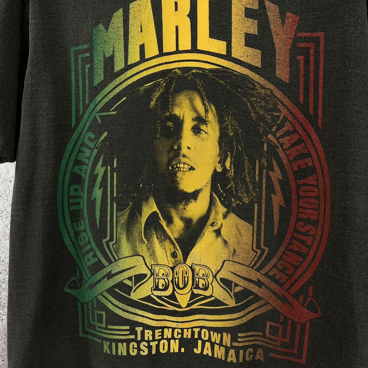 Band Tees × Bob Marley × Vintage Bob Marley Vintage 90’s Double Big Logo Heavy Cotton Size L Size US L / EU 52-54 / 3 - 3 Thumbnail