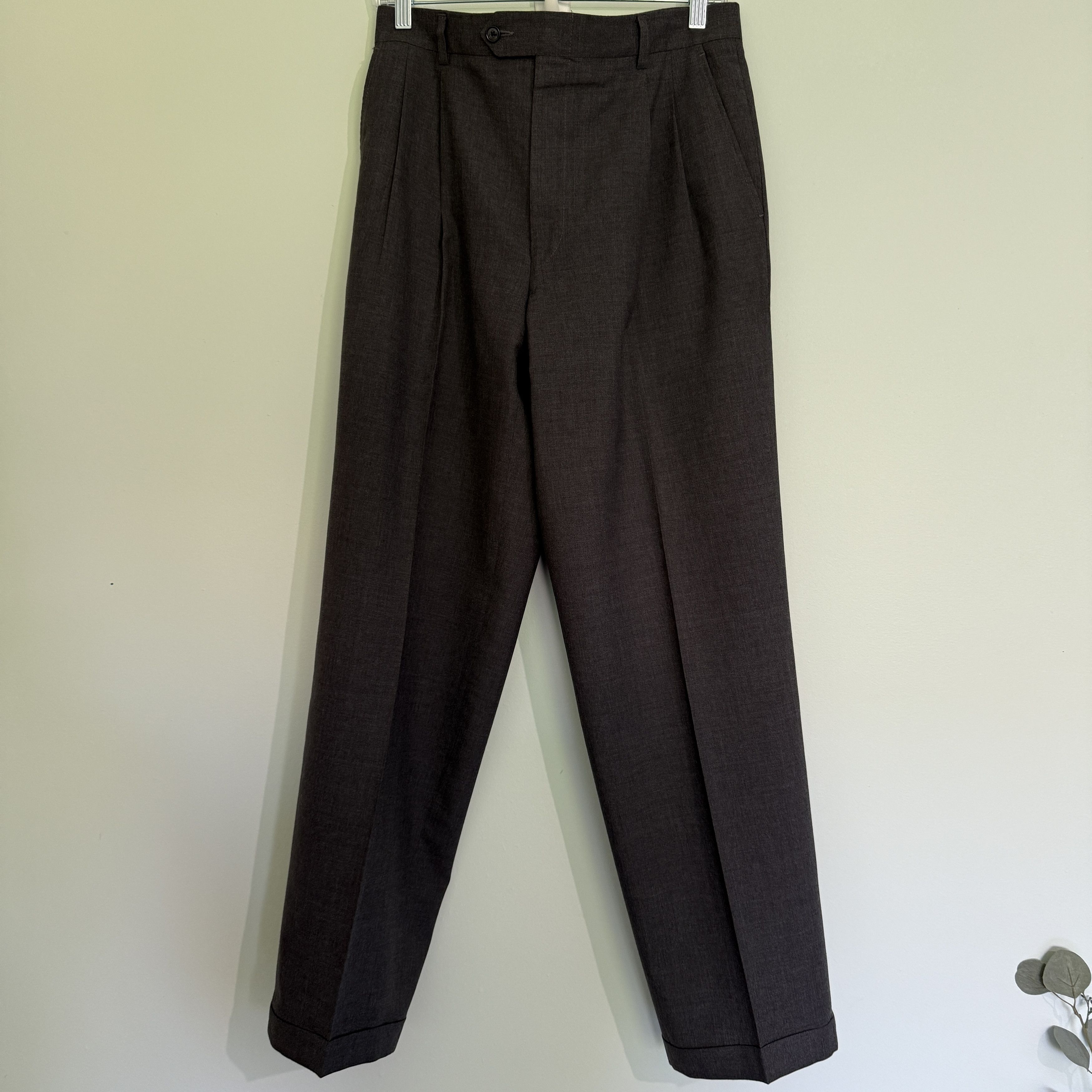 Burberry Burberry London Gray Wool Dress Trousers 32W x 31L Size 34R - 1 Thumbnail