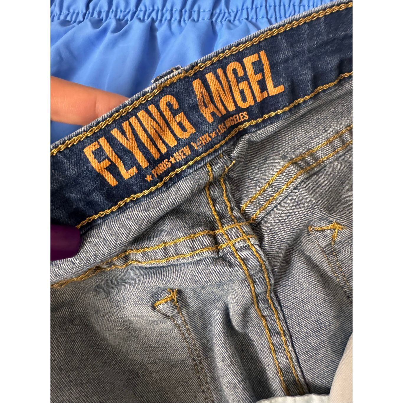 Other Flying Angel High Rise Distressed Skinny Jeans Dark Wash Button Fly – Size 9 Size 28" / US 6 / IT 42 - 10 Thumbnail