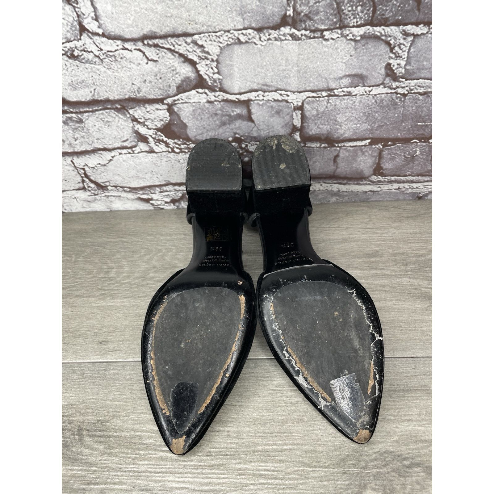 Other JENNI KAYNE Black Velvet D’ Orsay Block Heel Pointed Shoes W Size US 9 / IT 39 - 6 Thumbnail
