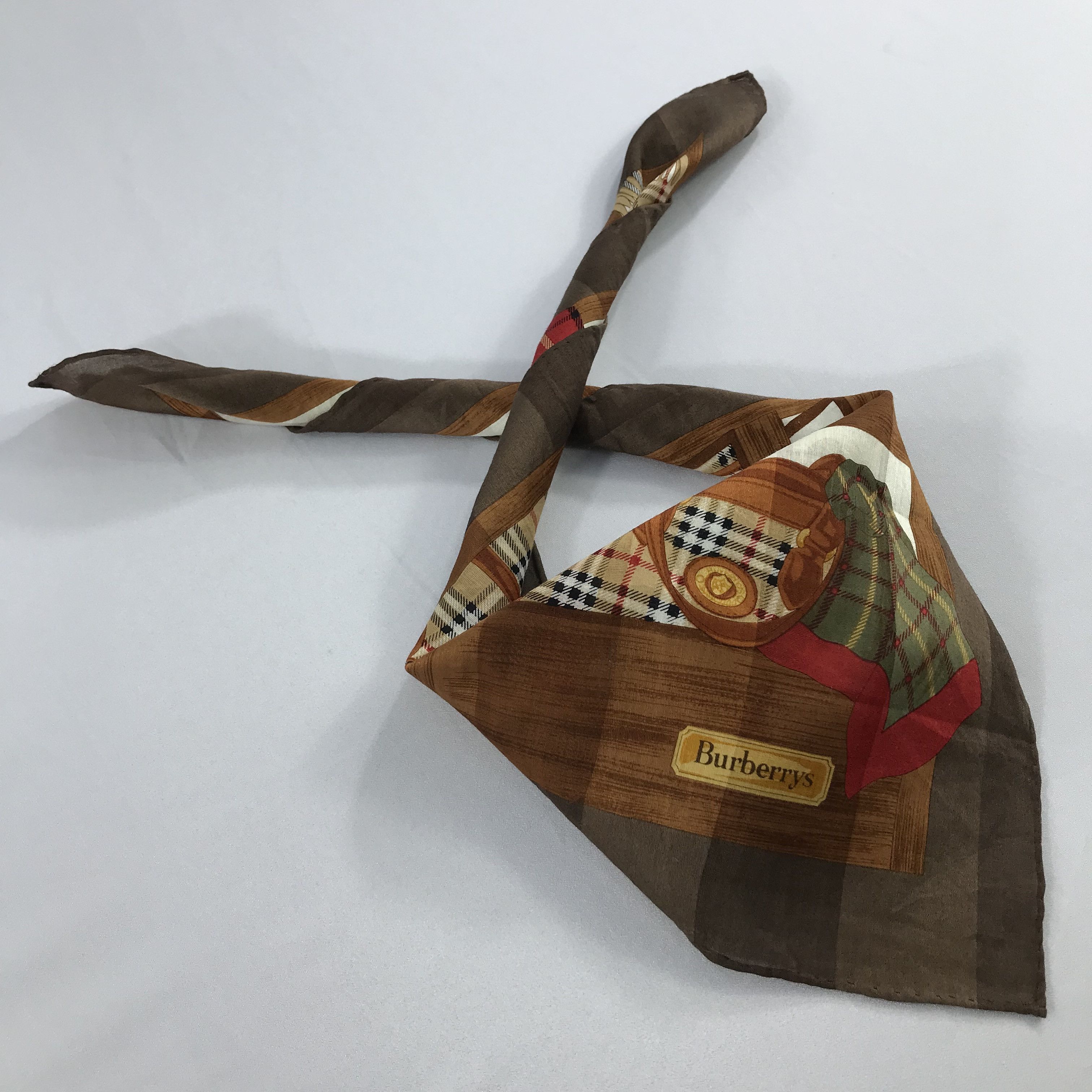 Burberry × Vintage Burberry Bandana / Handkerchief / Neckerchief - S2093 Size ONE SIZE - 4 Thumbnail