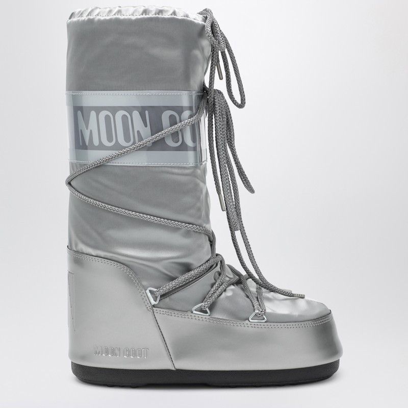 Moon Boot Moon Boot Icon Glace Silver Satin Boots Size US 10 / IT 40 - 1 Thumbnail