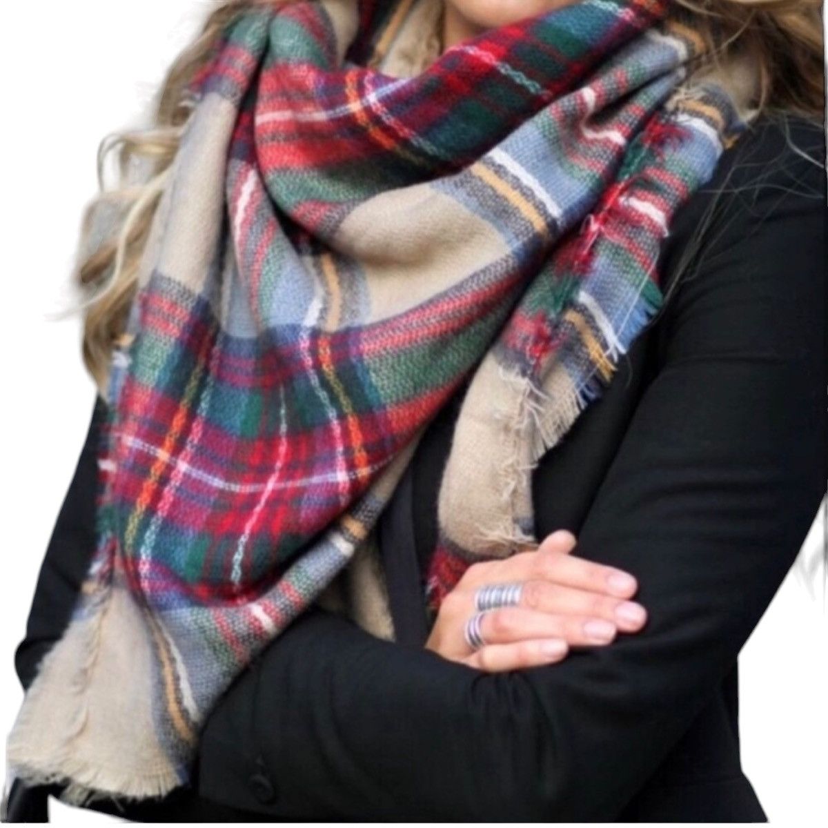 Other ModCloth multicolor plaid blanket scarf Size ONE SIZE - 4 Thumbnail
