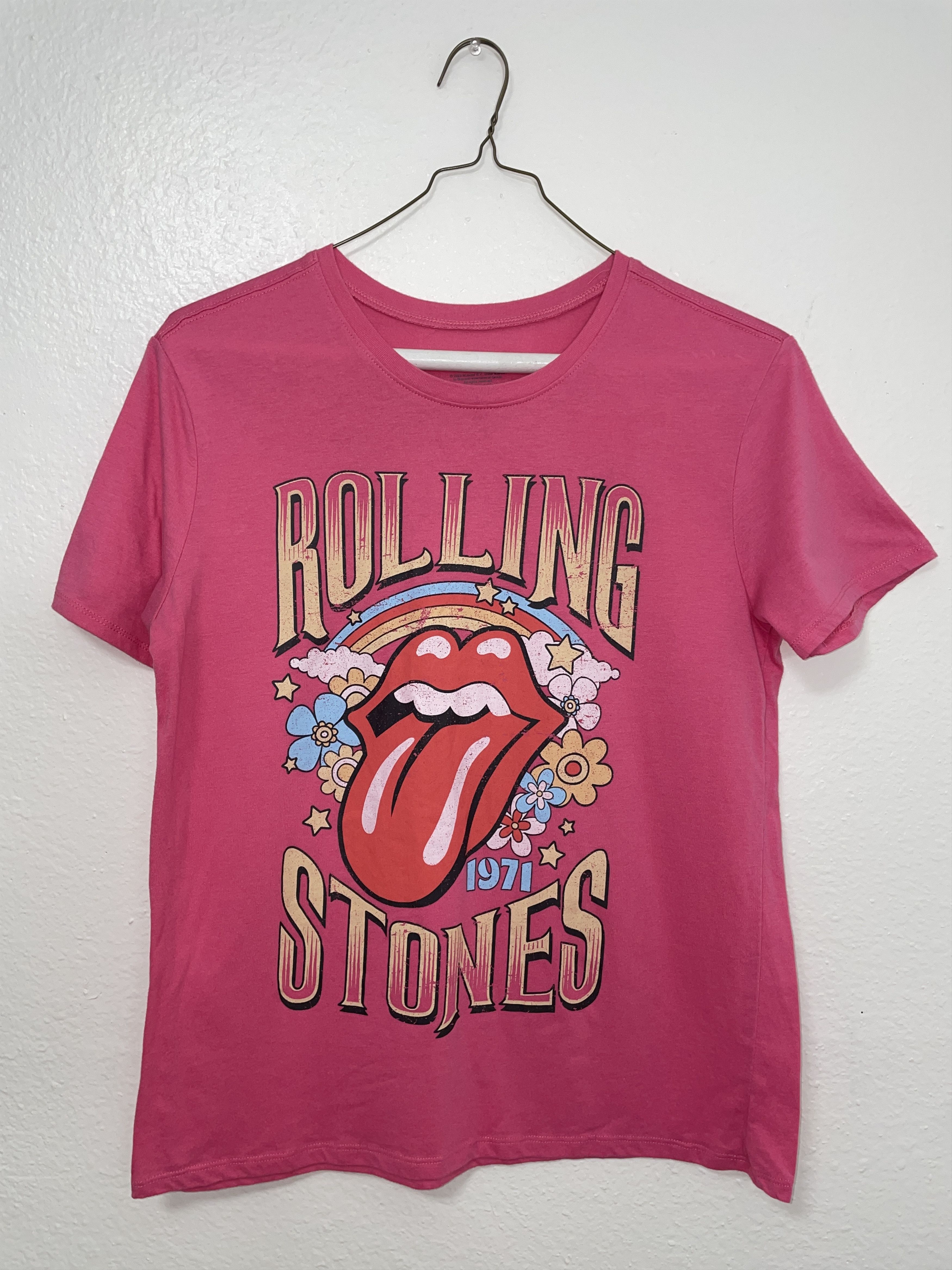 The Rolling Stones Rolling Stones UK Tour 1971 Pink Shirt Graphic Print Size US M / EU 48-50 / 2 - 1 Thumbnail