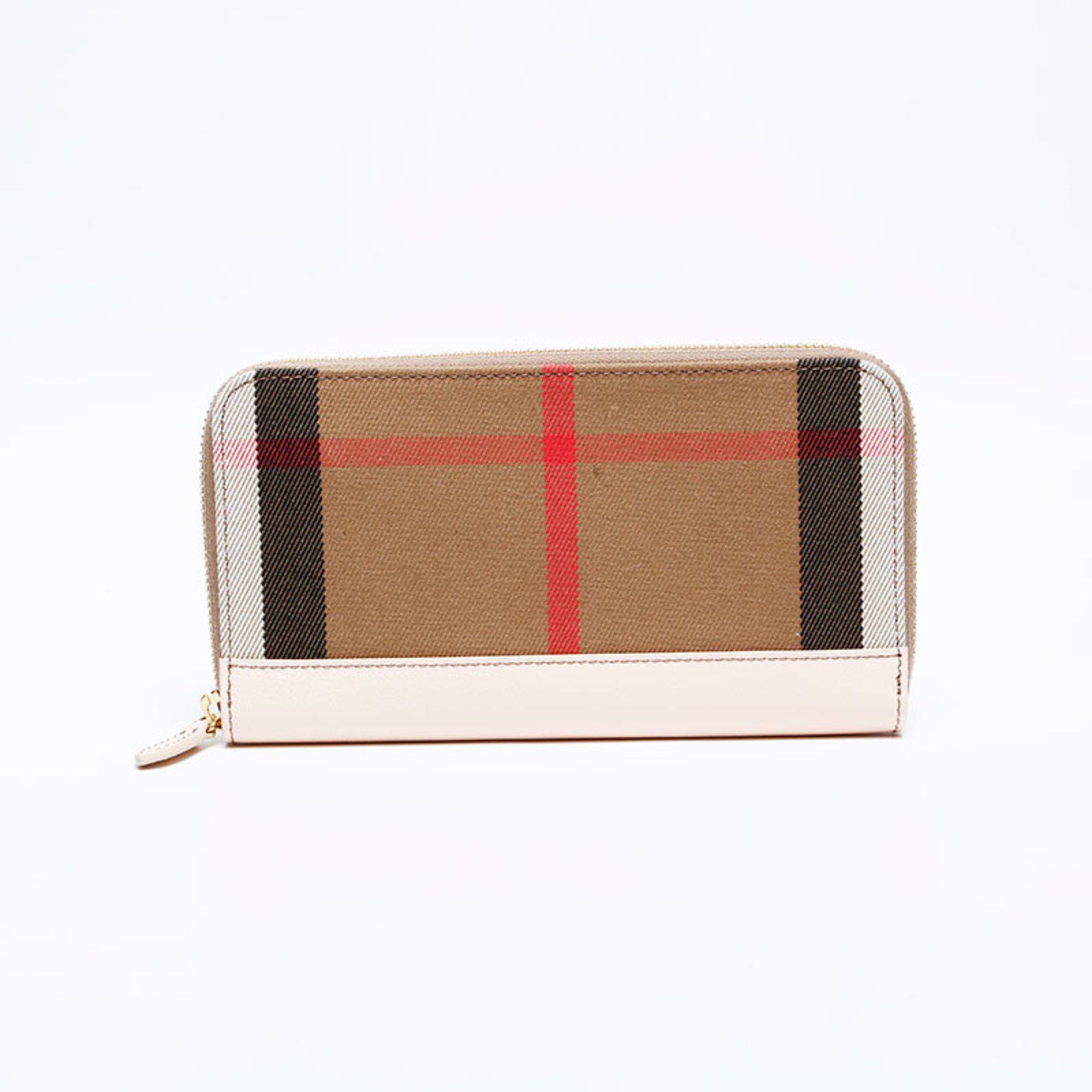 Burberry Burberry Check Canvas and Leather Long Wallet, Beige, WS22177 Size ONE SIZE - 1 Thumbnail