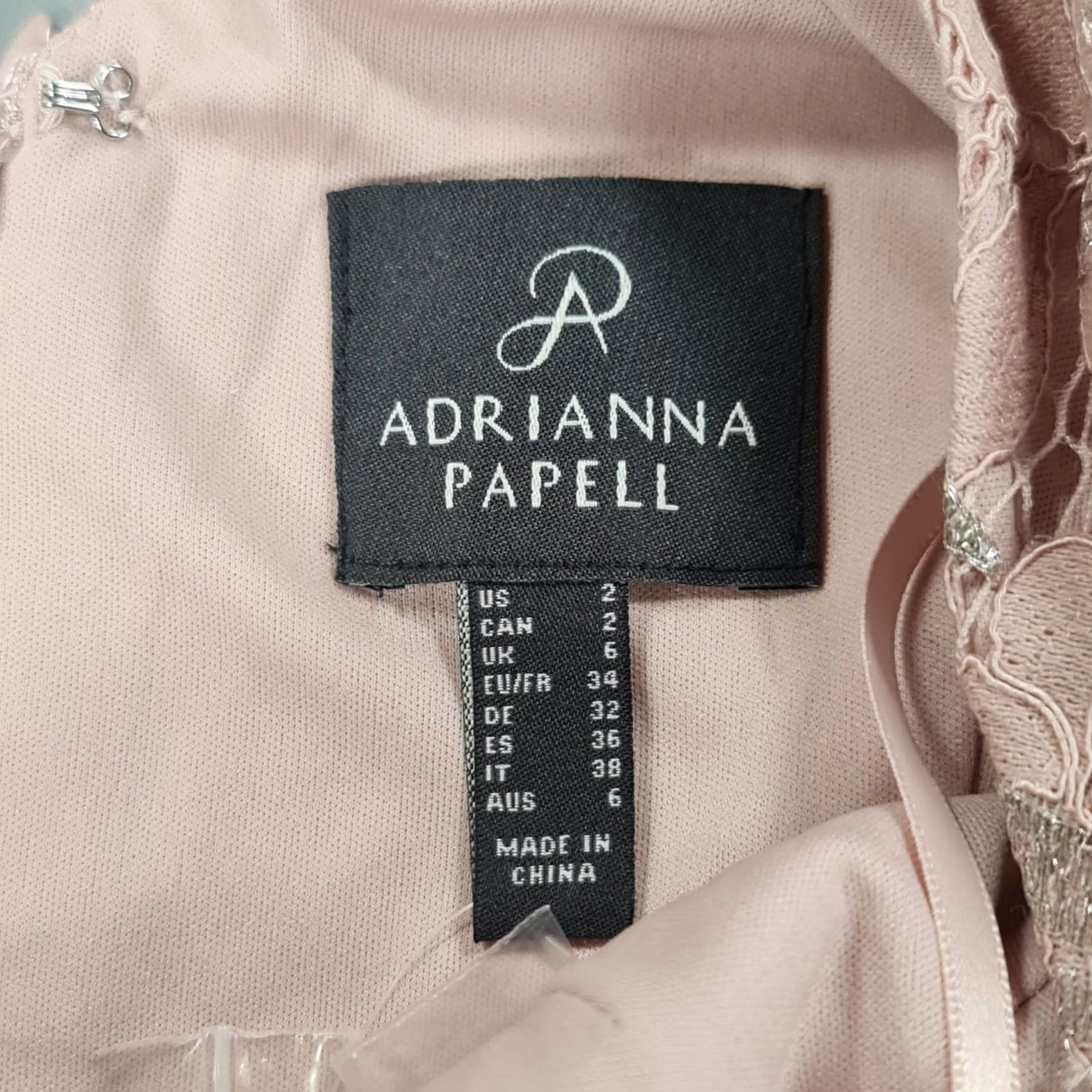 Adrianna Papell Adrianna Papel Womens Dress 6 UK Embroidered Lace Knee Dusty Rose Size M / US 6-8 / IT 42-44 - 6 Thumbnail