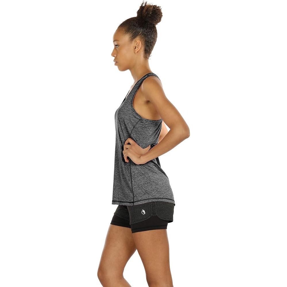 Other Icyzone Women's Racerback Workout Tank Tops - Heather Gray Size L / US 10 / IT 46 - 2 Thumbnail
