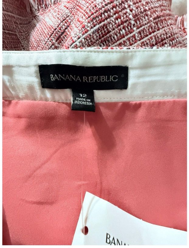 Banana Republic Banana Republic Pink Fringe Tweed Wrap Skirt – Size 12 – NWT Size 34" / US 12 / IT 48 - 5 Thumbnail