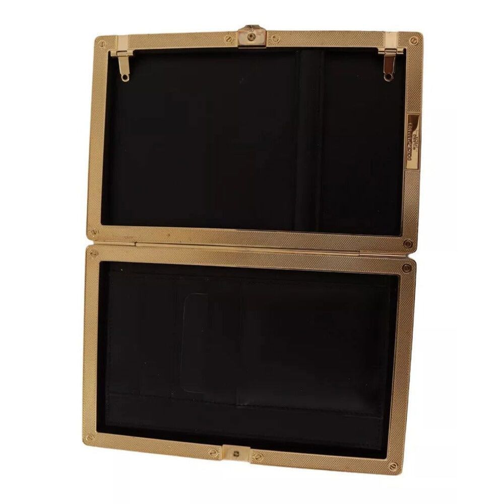 Dolce & Gabbana Dolce & Gabbana Black Silk Gold Frame Clutch Evening Party P Size ONE SIZE - 8 Thumbnail