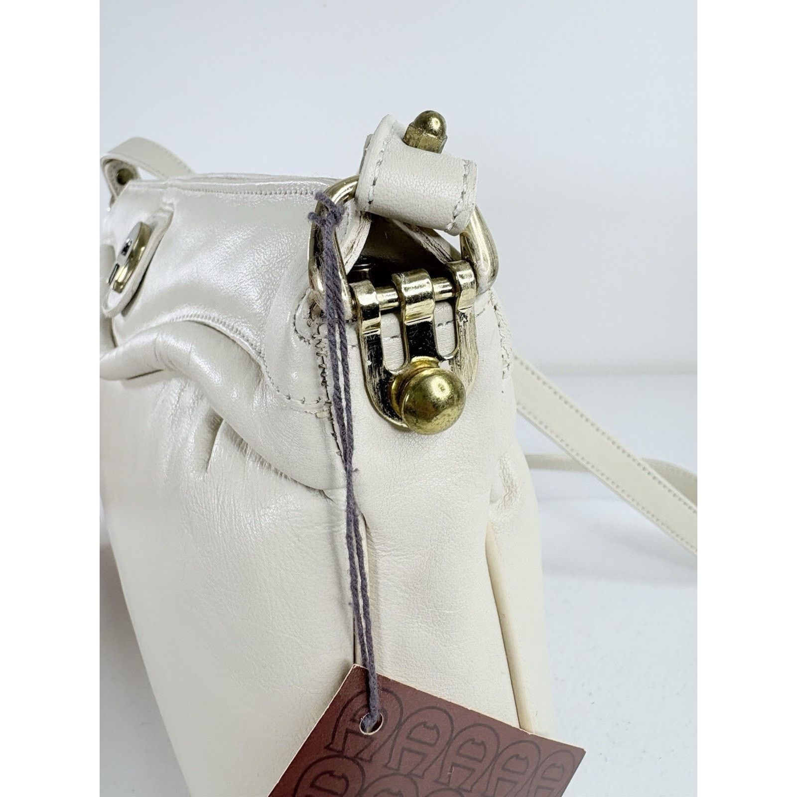 Etienne Aigner VTG 60 70s ETIENNE AIGNER Shoulder Handbag Ivory Leather NOS Size ONE SIZE - 9 Thumbnail
