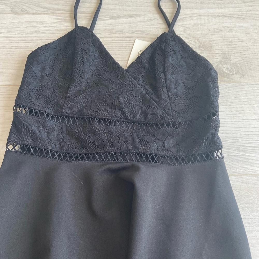 Designer Francesca's Black Lace Fit and Flare Cutout Dress Size S / US 4 / IT 40 - 2 Thumbnail