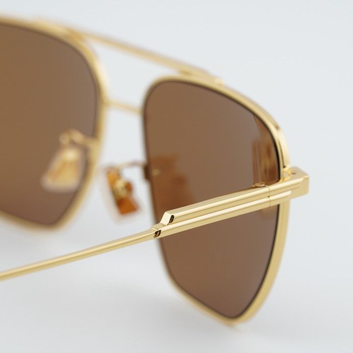 Bottega Veneta Bottega Veneta BV1236S 002 Sunglasses Gold Aviator Frame Size ONE SIZE - 6 Thumbnail