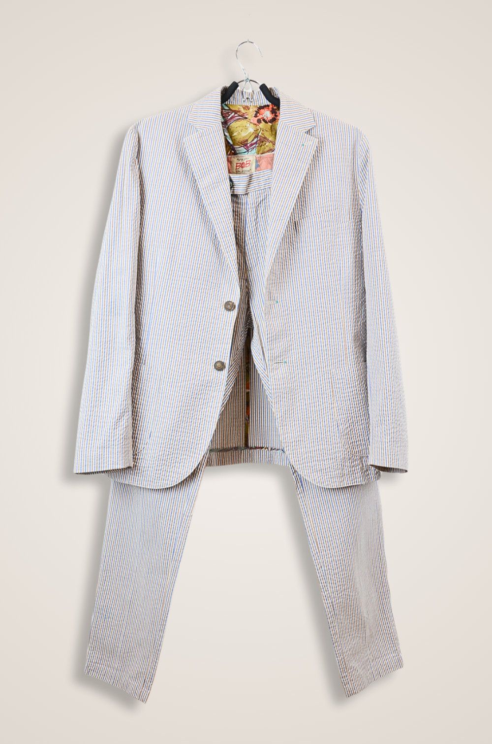 Other BOB Handmade Striped Summer Suit – Size 52 Size 52R - 1 Thumbnail