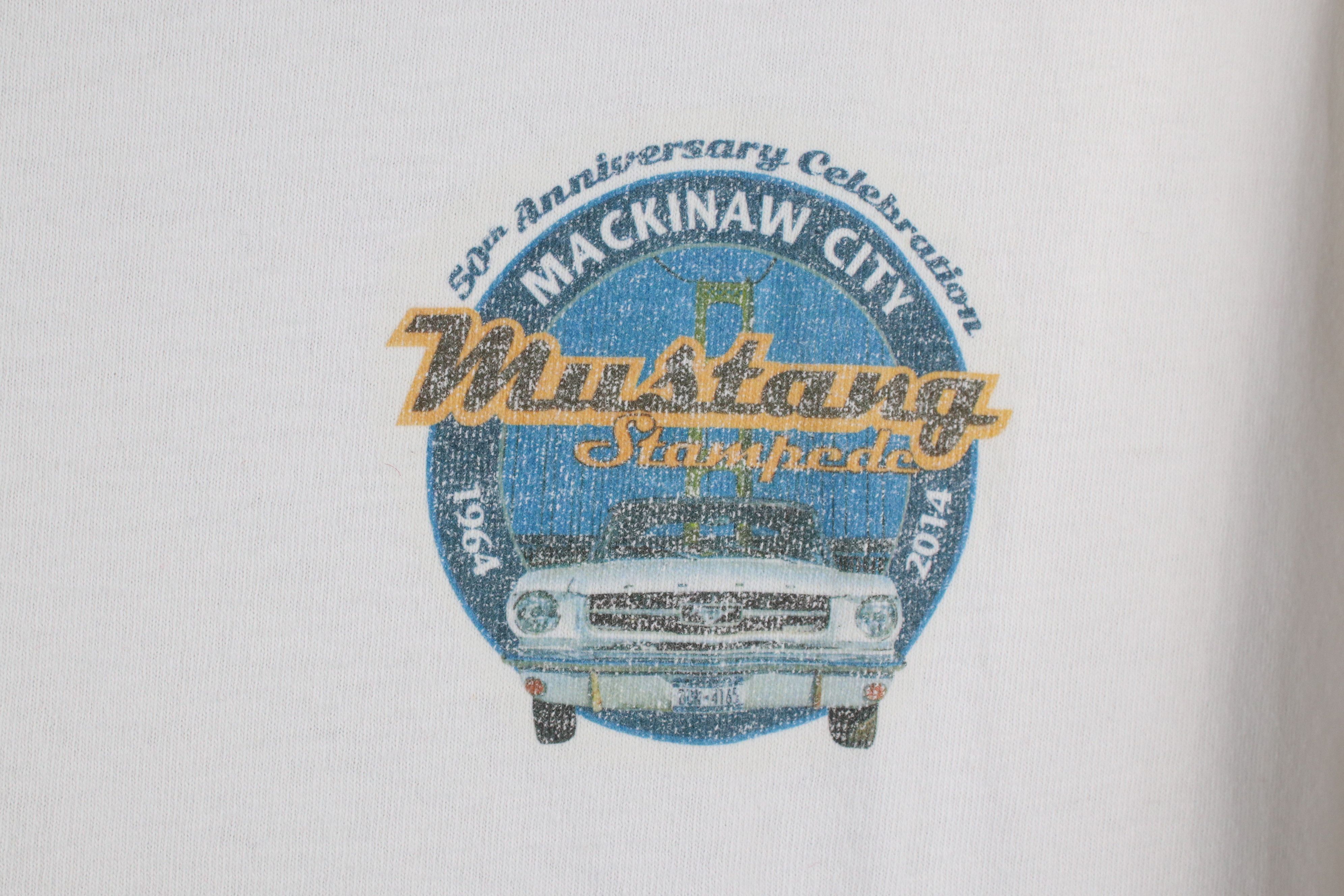 Vintage Vintage Y2K Mackinaw Ford Mustang Stampede Car Show T-Shirt Size US XL / EU 56 / 4 - 4 Thumbnail