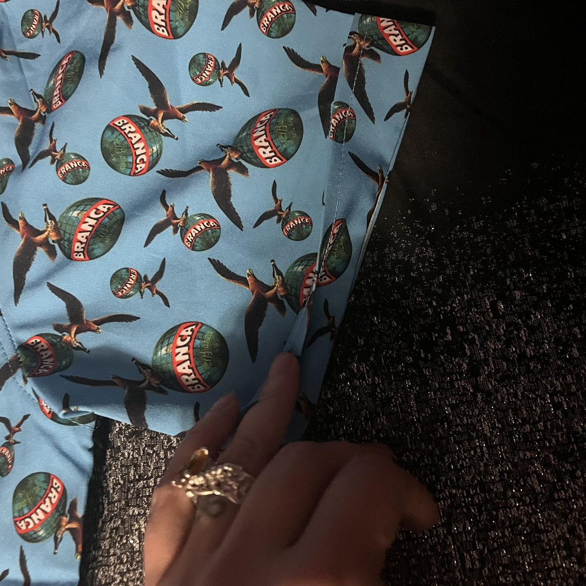 Other Light Blue stretch Fernet Branca Logo Button Up. Rare Merch. Size US M / EU 48-50 / 2 - 5 Thumbnail