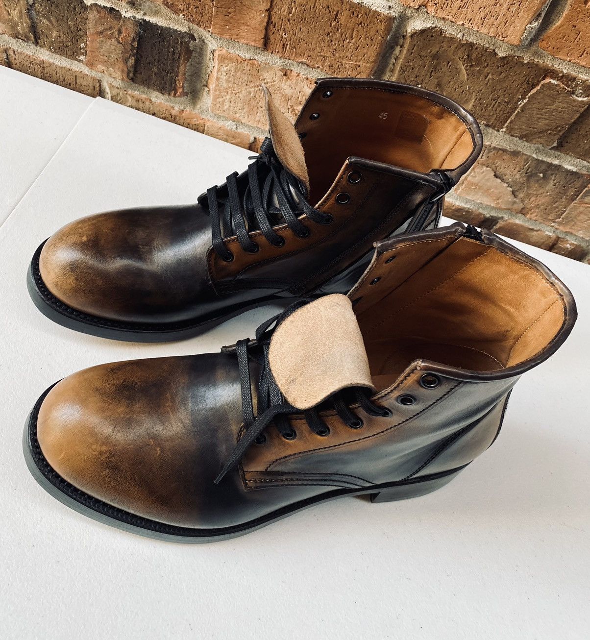 Dsquared2 Dsquared2 🇮🇹 marbled Brown calf Goodyear ankle boots 12 NEW Size US 12 / EU 45 - 9 Thumbnail