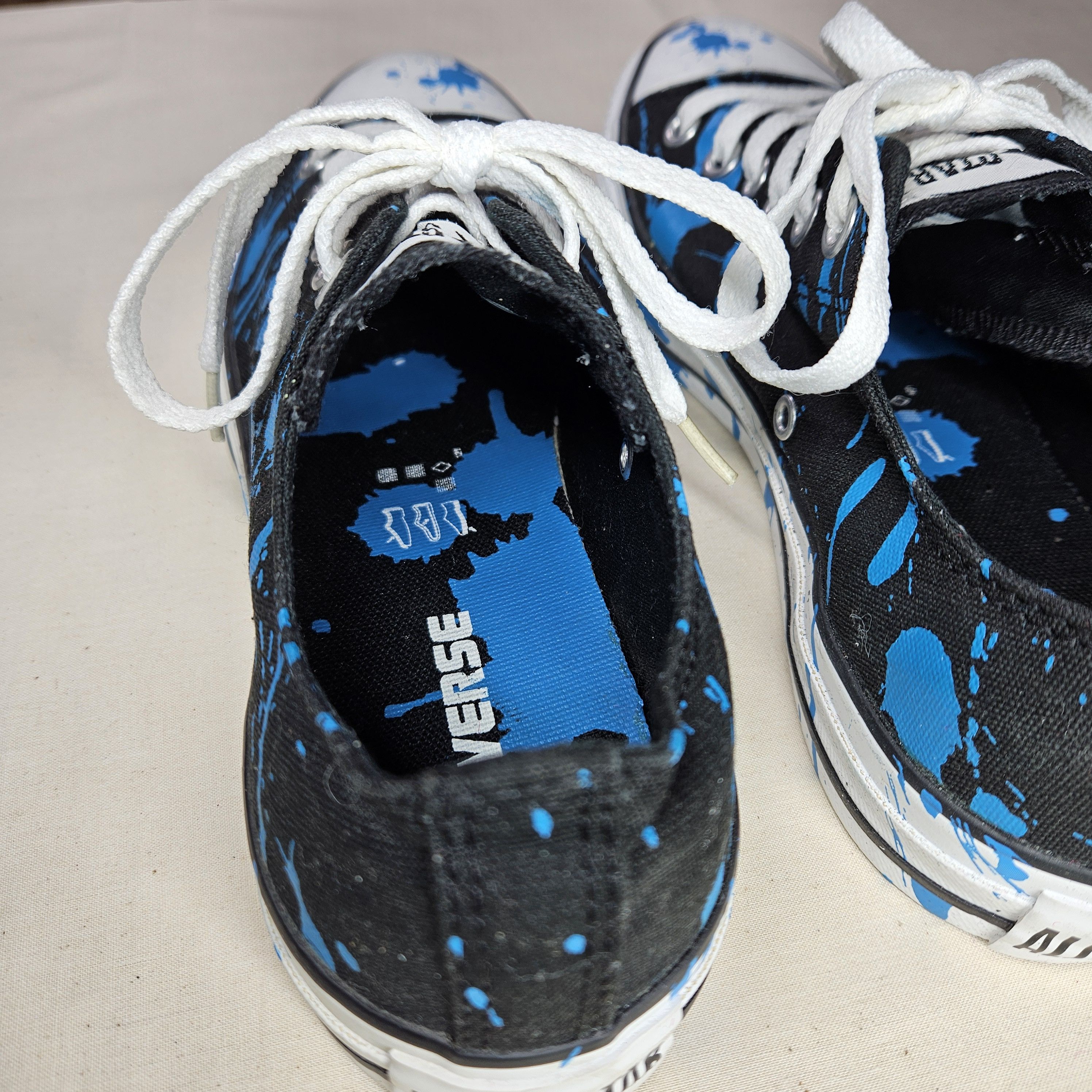 Converse Converse W9/M7 Sneakers Paint Splatter Black Blue Lace Up Size US 7 / EU 40 - 10 Thumbnail