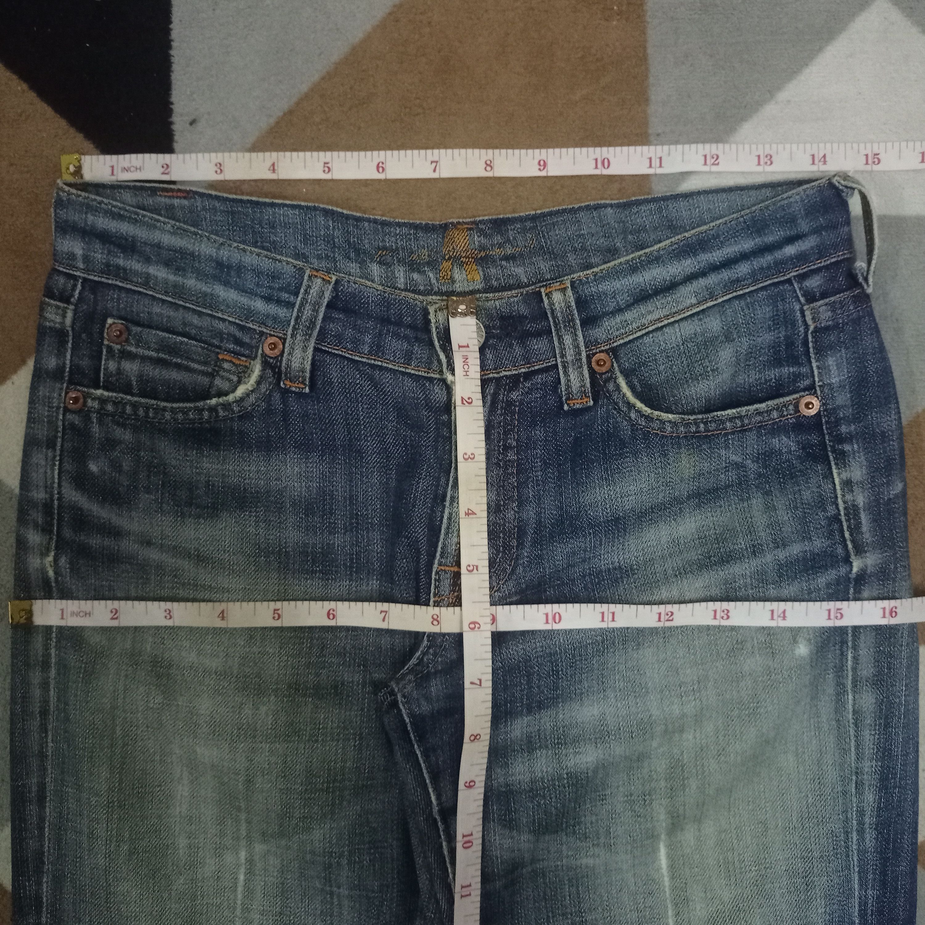 7 For All Mankind Vintage 7 For All Mankind Mud Wash Denim Flare Jeans Size 28" / US 6 / IT 42 - 9 Thumbnail