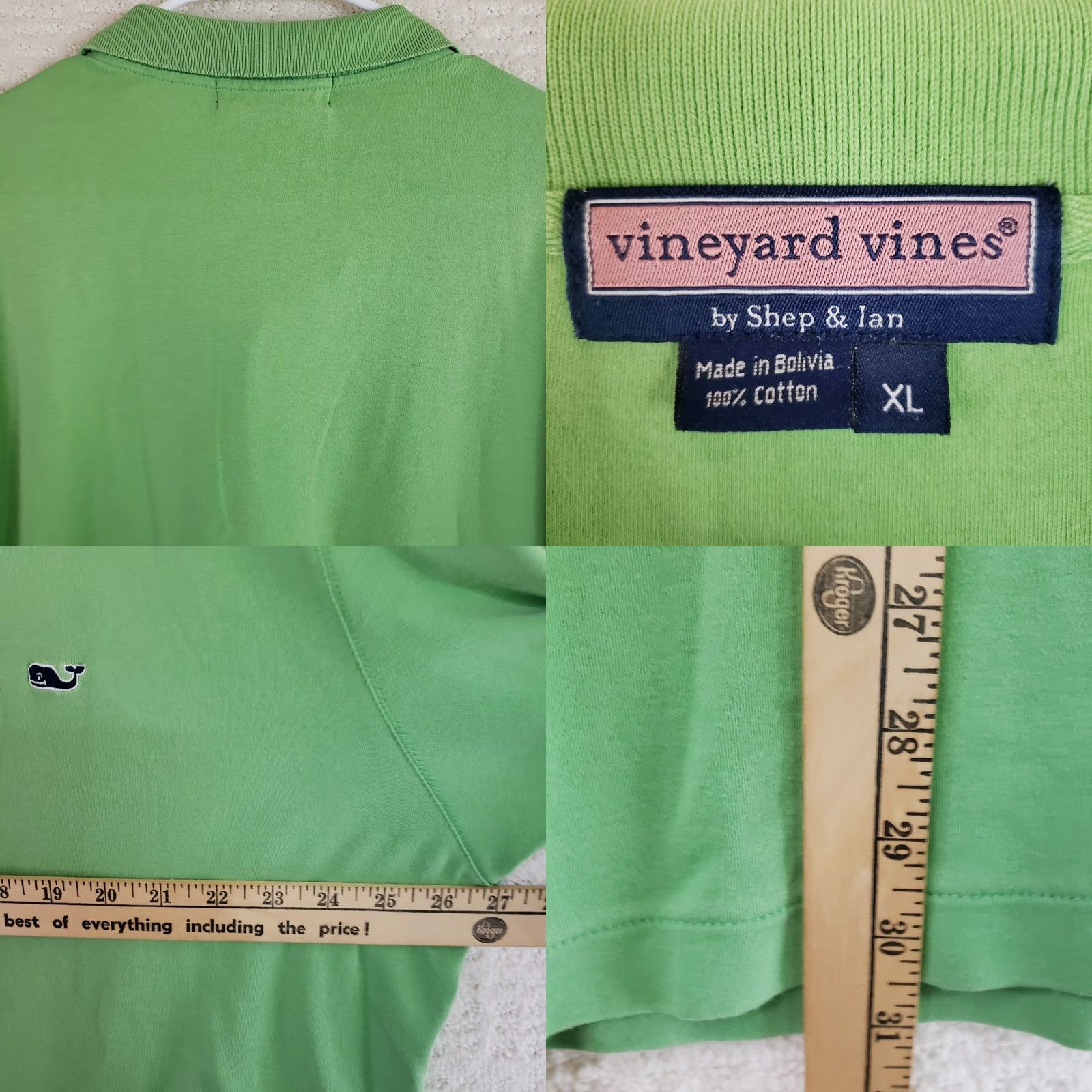 Vineyard Vines Vineyard Vines Polo Shirt Mens XL Green Short Sleeve Cotton Collared Whale Logo Size US XL / EU 56 / 4 - 8 Thumbnail