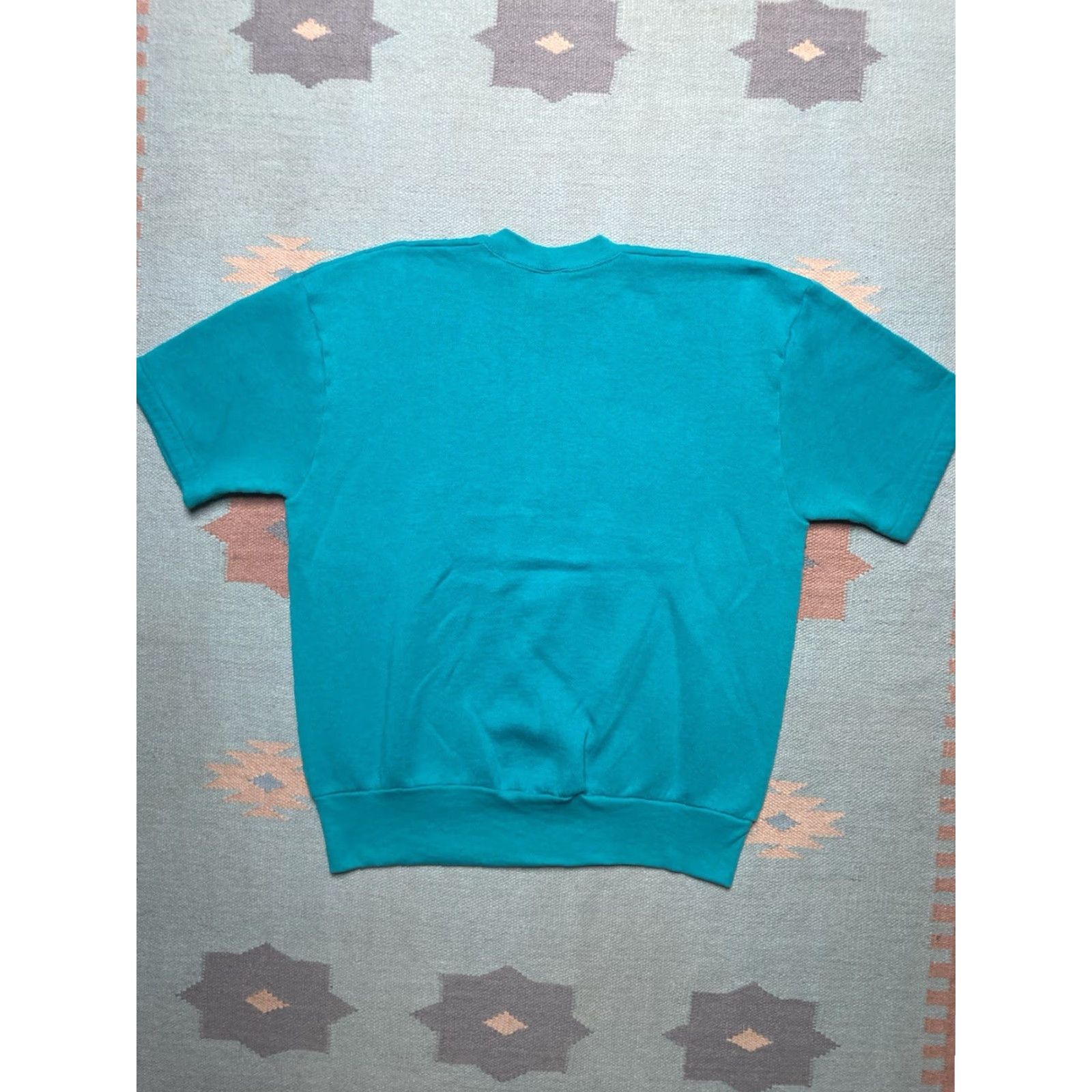 Fruit Of The Loom VINTAGE 90s Fruit of the Loom Sweatshirt Short Sleeve XL Teal Distressed Pullover Men G3 Size US XL / EU 56 / 4 - 7 Thumbnail