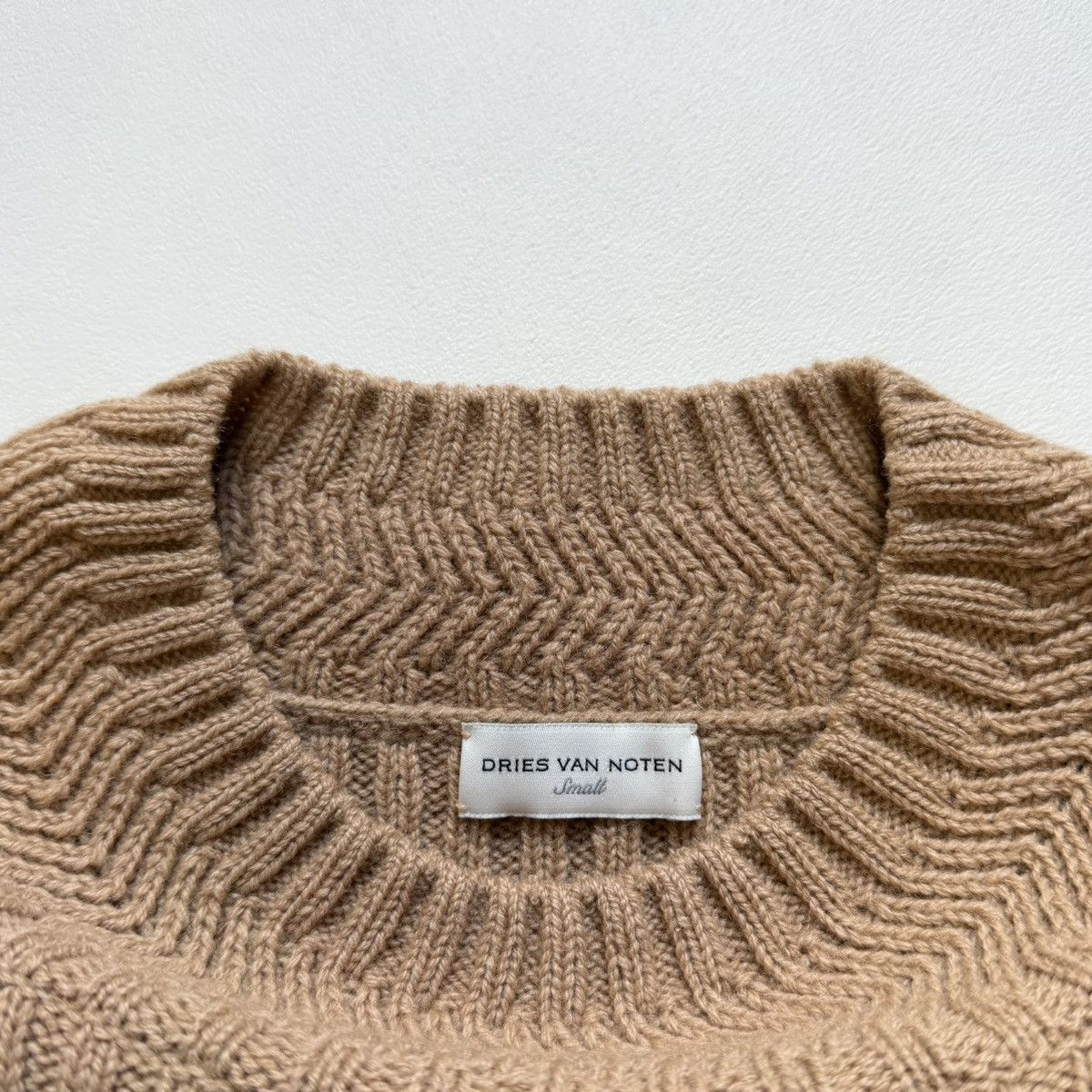 Dries Van Noten Camel Ribbed Knit Boxy Wool Sweater Size US M / EU 48-50 / 2 - 5 Thumbnail
