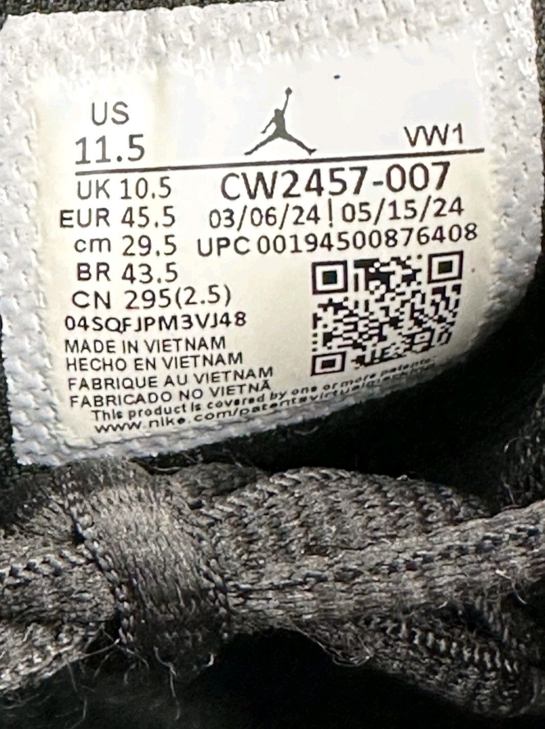 Jordan Brand Nike Air Jordan One Take 2 Black Metallic Gold Size 11.5 Men Size US 11.5 / EU 44-45 - 7 Thumbnail