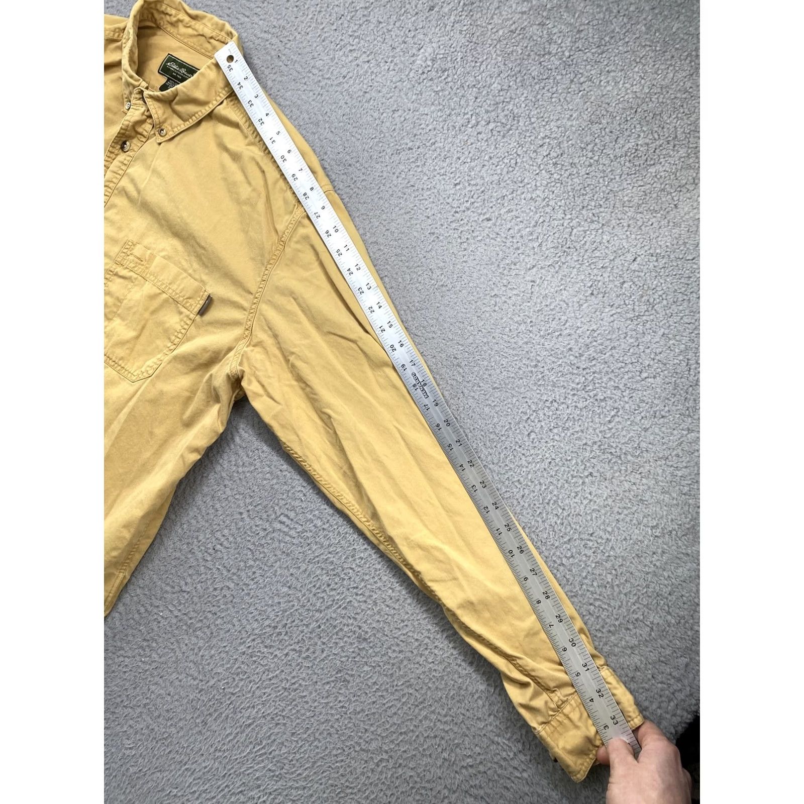 Eddie Bauer Eddie Bauer Button-Up Shirt Long Sleeve Mustard Yellow XL Tall Men's Collared Button-Up Shirt 90s Outdoor Pockets Size US XL / EU 56 / 4 - 7 Thumbnail