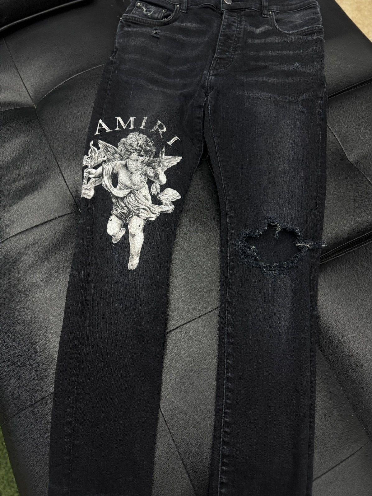 Amiri Amiri Skinny Jeans Angel Leg Logo RARE Size 33 Size US 32 / EU 48 - 4 Thumbnail