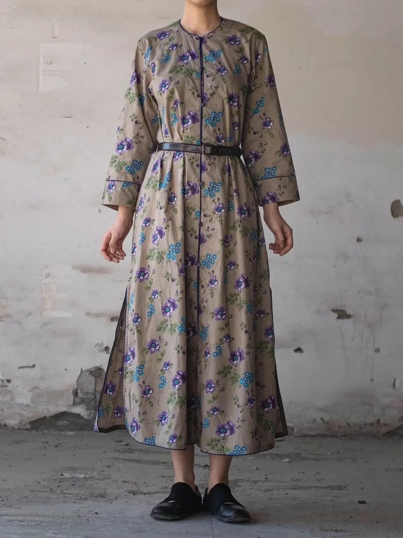 Kenzo KENZO Blue and purple floral dress Size M / US 6-8 / IT 42-44 - 3 Thumbnail