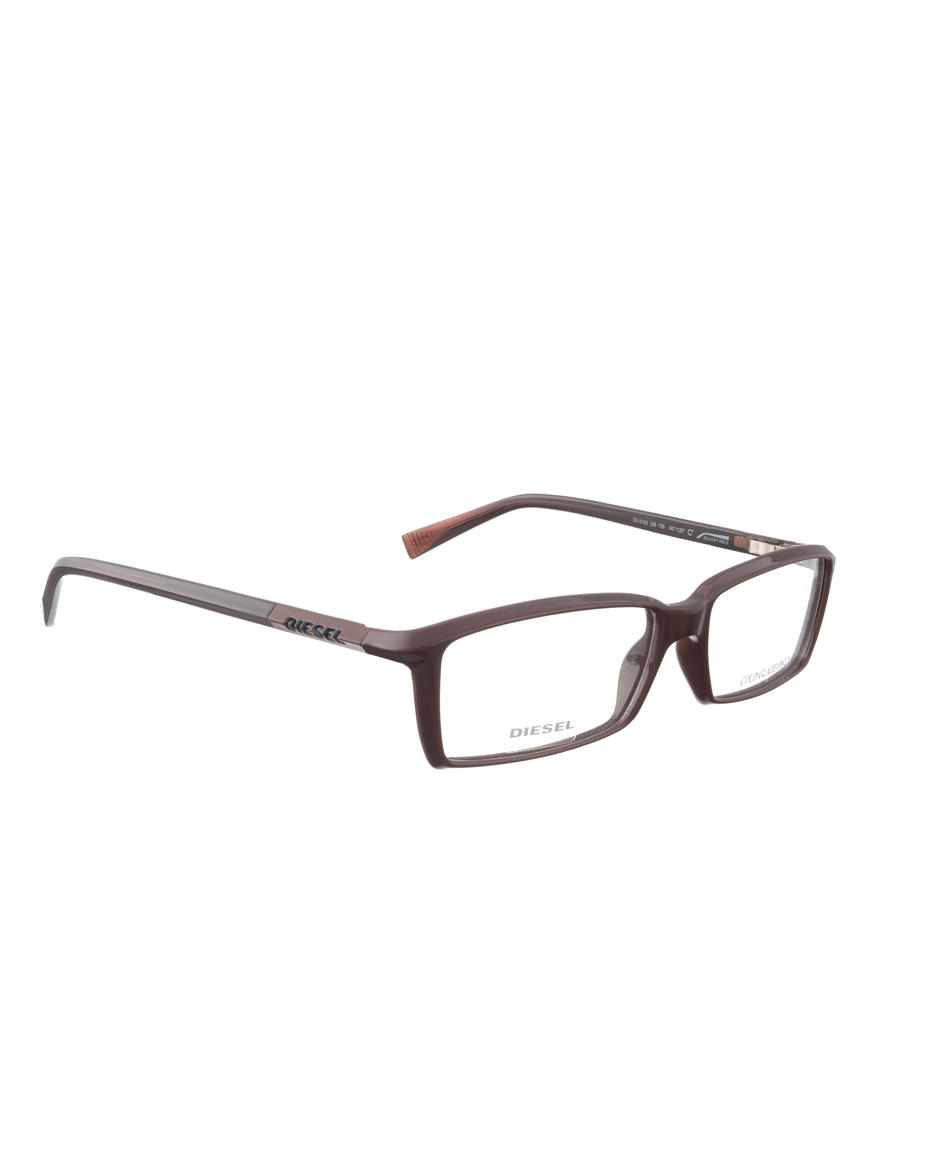 Diesel Diesel 90s Plastic Rectangular Chocolate Brown Glasses Size ONE SIZE - 1 Thumbnail