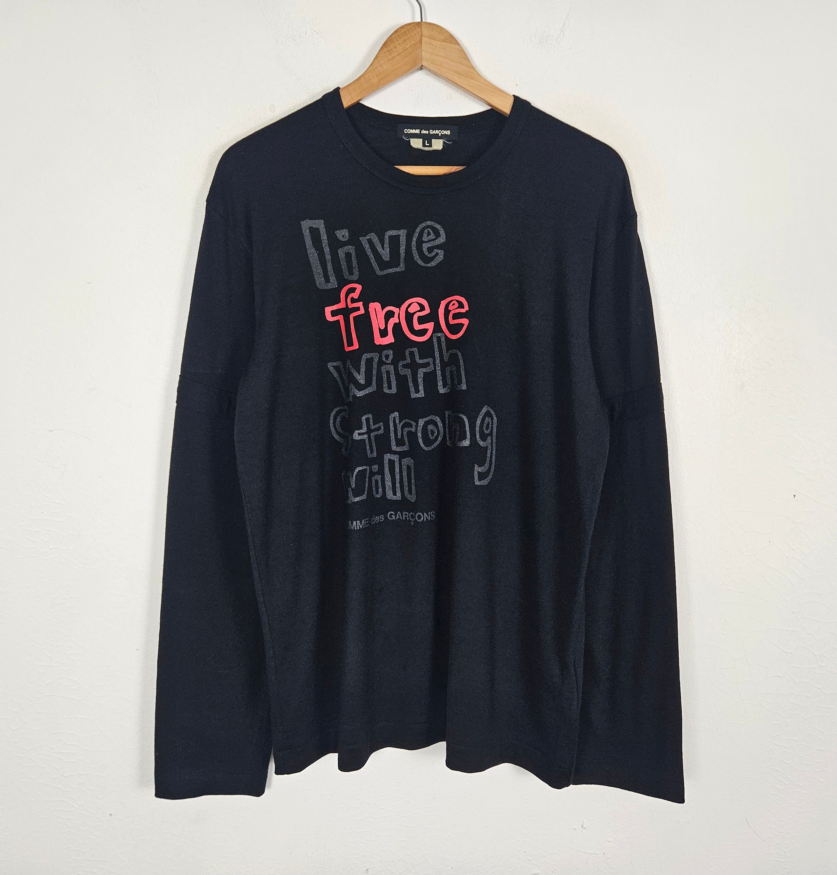 Comme des Garcons Comme des Garcons CDG Live Free With Strong Will Wool shirt Size US L / EU 52-54 / 3 - 2 Thumbnail