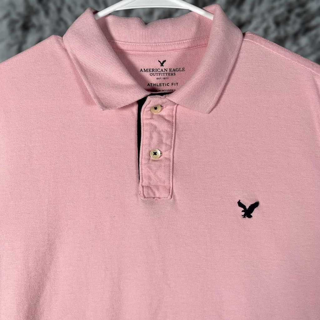 American Eagle Outfitters VINTAGE American Eagle Polo Shirt Mens L Pink Athletic Fit Preppy Y2K Casual Golf Size US L / EU 52-54 / 3 - 1 Thumbnail