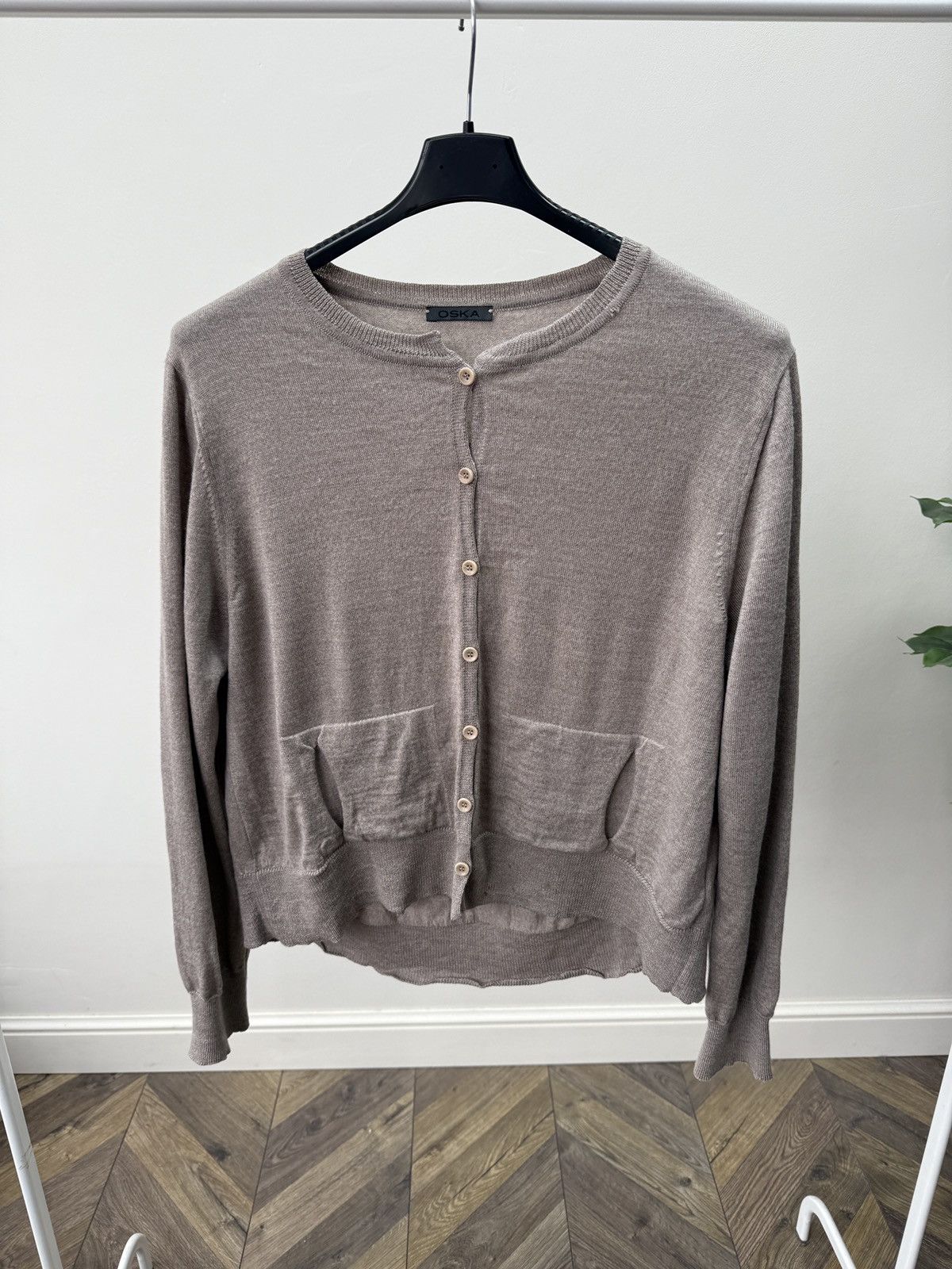 OSKA Vintage OSKA Beige Knit Cardigan Women Linen Blend Button Size M / US 6-8 / IT 42-44 - 1 Thumbnail
