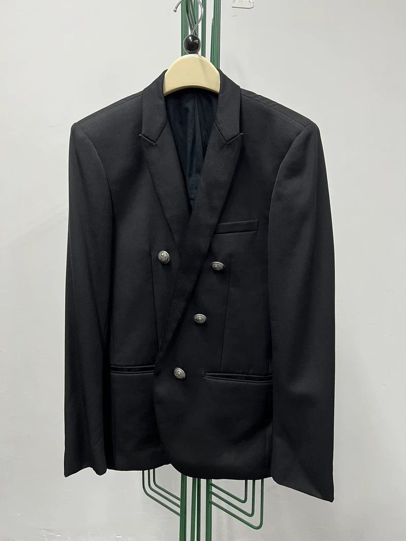 Balmain Double Breasted Suit Jacket Black