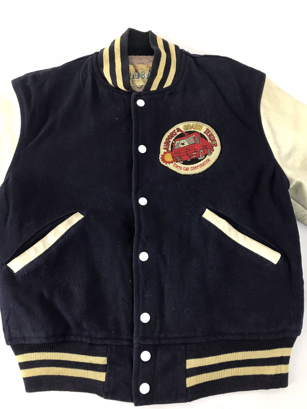 Japanese Brand 90s Ruby Airport Crash Tender Varsity Jacket Leather Sleeve Size US M / EU 48-50 / 2 - 3 Thumbnail