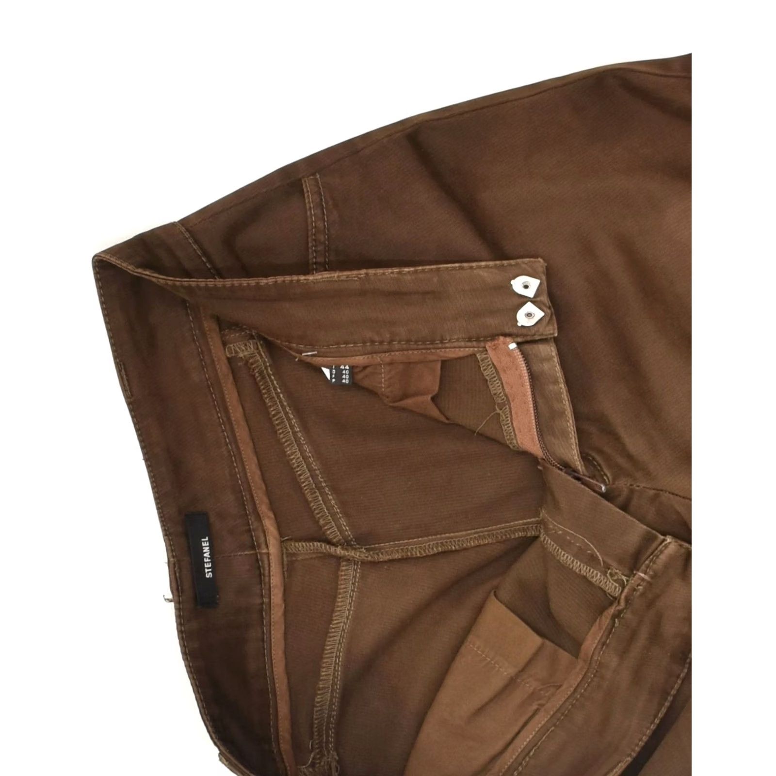 Vintage STEFANEL Womens Chino Trousers Brown Cotton Medium W32 L28 IT 44 ZM05 Size 32" / US 10 / IT 46 - 3 Thumbnail