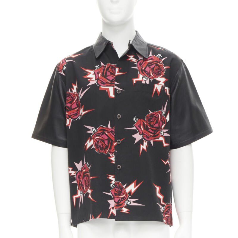 Prada Prada frankenstein bowling shirt (red roses) | Grailed