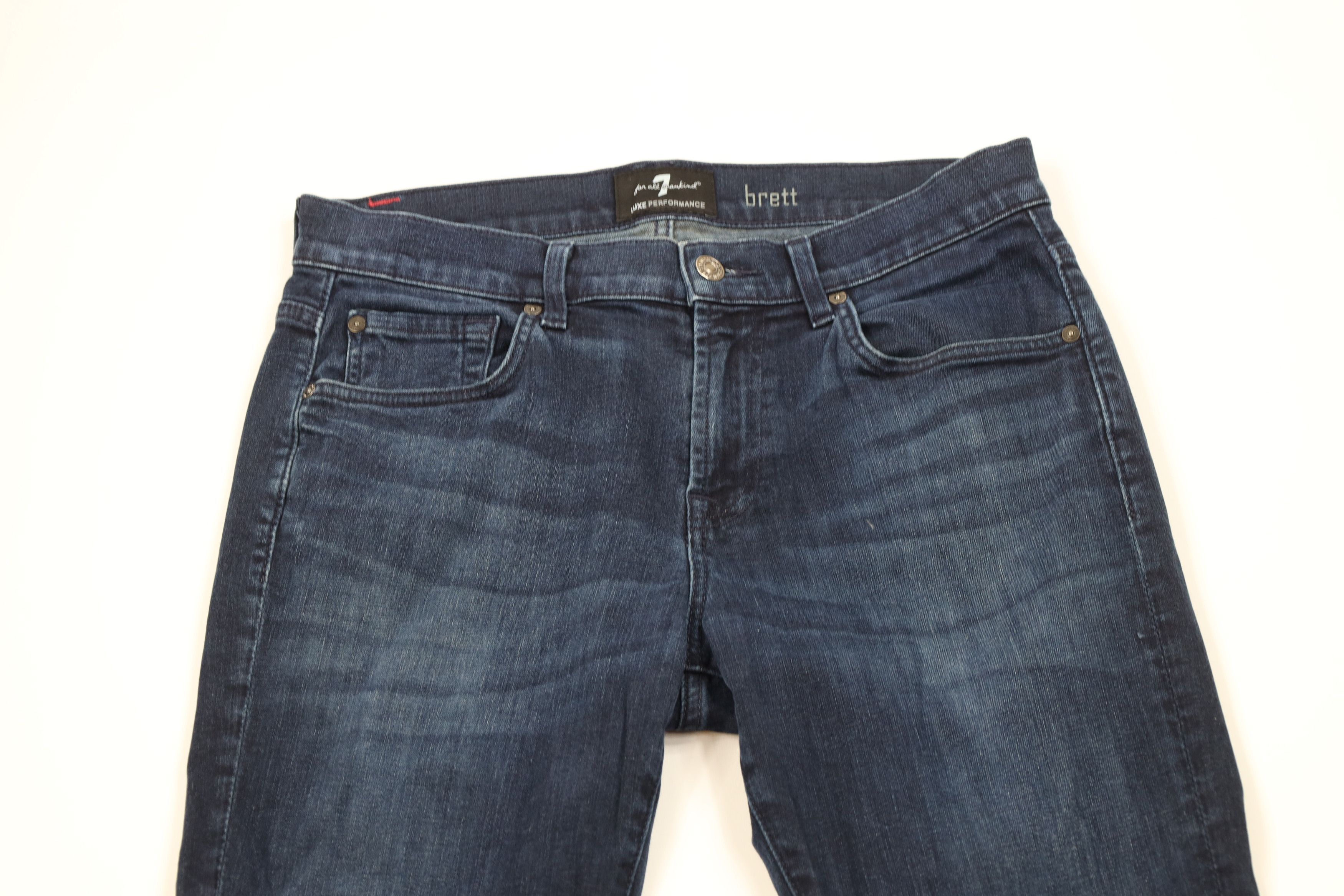 7 For All Mankind 7 For All Mankind Stretch Flared Wide Leg Denim Jeans Blue Size 30" / US 8 / IT 44 - 2 Thumbnail