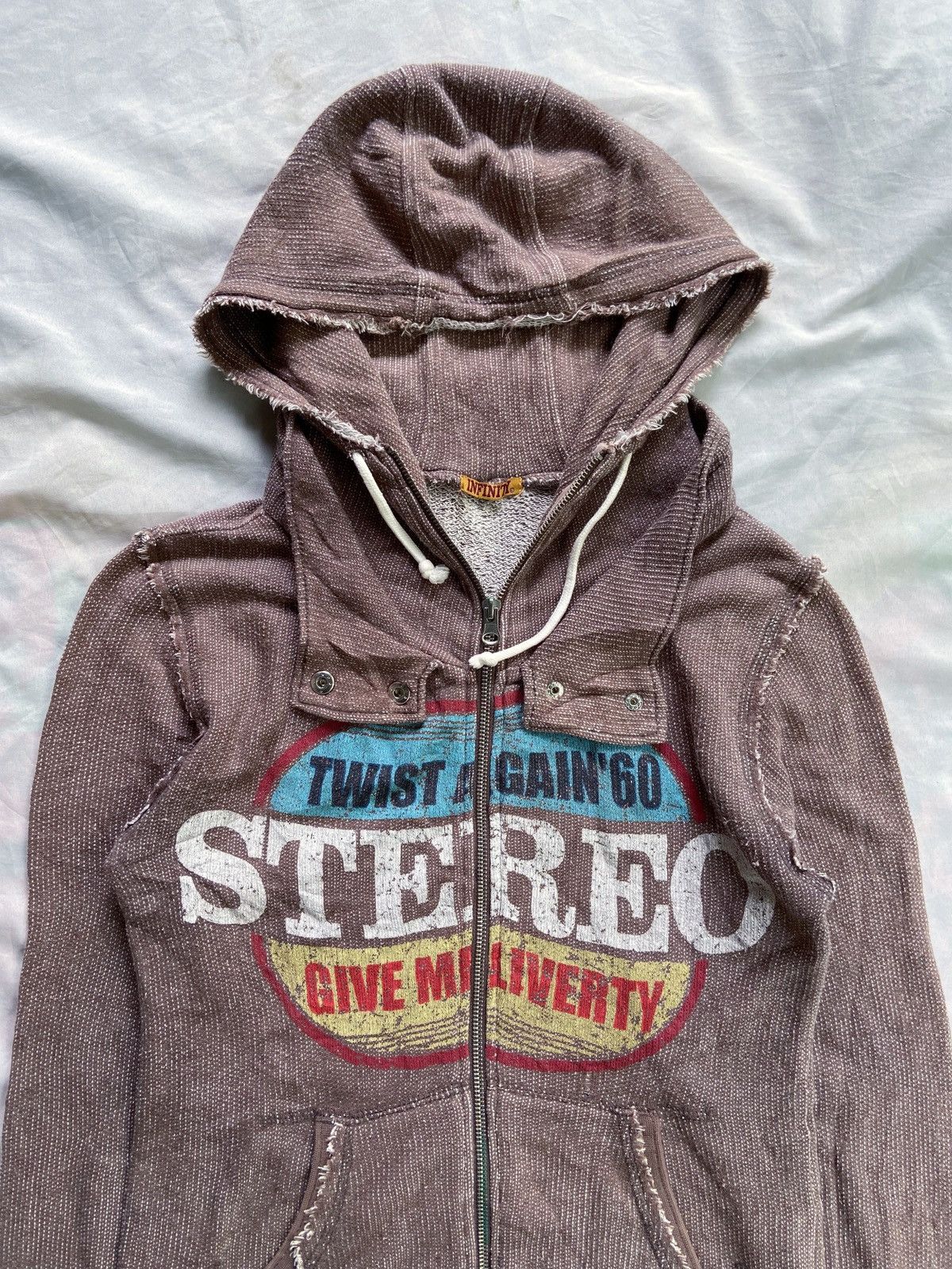 Japanese Brand INFINITY GORPCORE DISTRESSED ZIP HOODIE Size US S / EU 44-46 / 1 - 9 Thumbnail