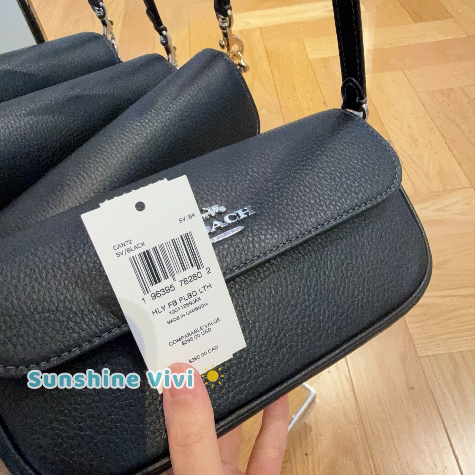 Coach NWT Coach Hailey Flap Bag Leather CAN72 Silver/Black Size ONE SIZE - 5 Thumbnail