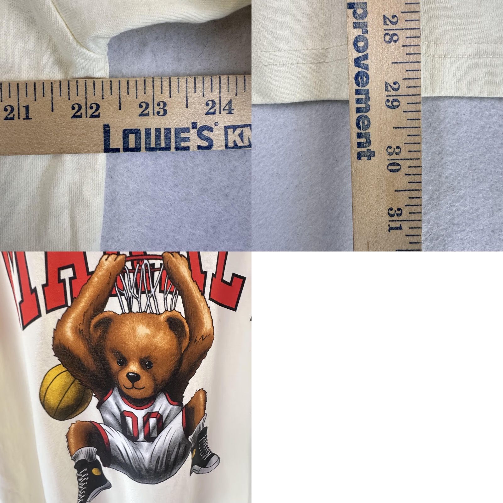 Market Market Shirt Mens Large Ivory Basketball Graphic Tee 100% Cotton Teddy Bear Streetwear Sports Animals Crew Neck Short Sleeve Size US L / EU 52-54 / 3 - 8 Thumbnail