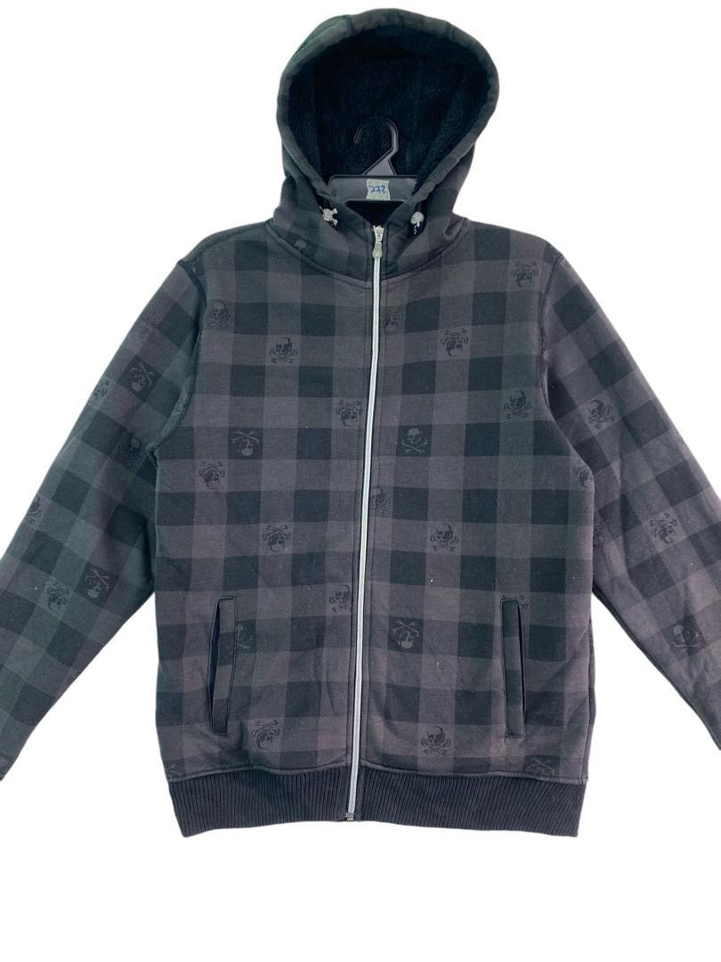Japanese Brand Vtg 90s Spinash skull logo hooded jacket sherpa fleece lined Size US M / EU 48-50 / 2 - 2 Thumbnail