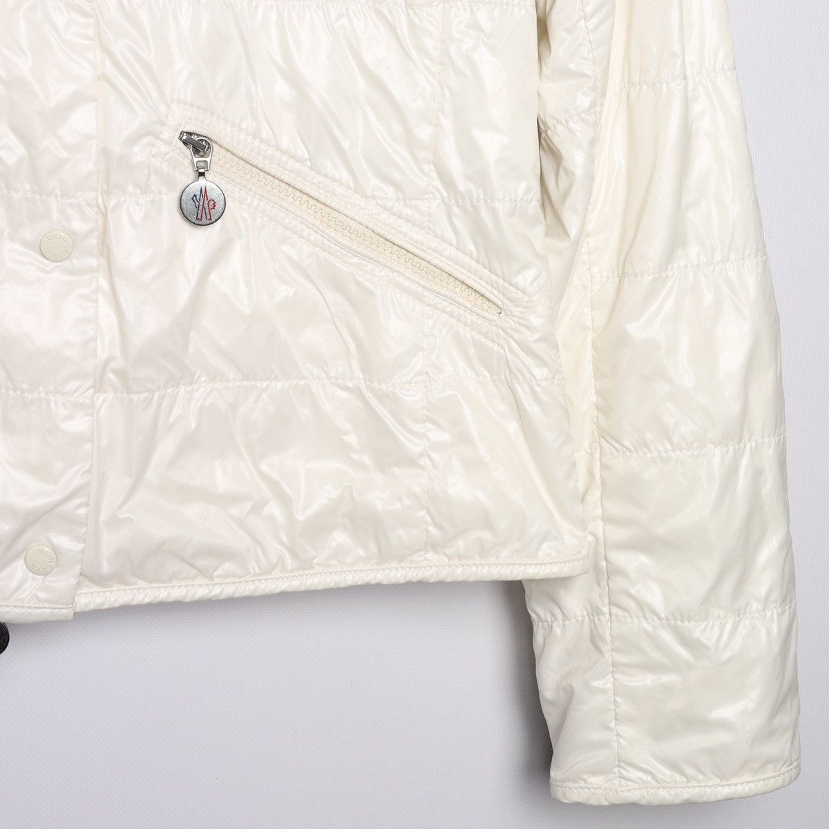Moncler Moncler Vintage Cream White Nylon Jacket Hooded Size L / US 10 / IT 46 - 11 Thumbnail