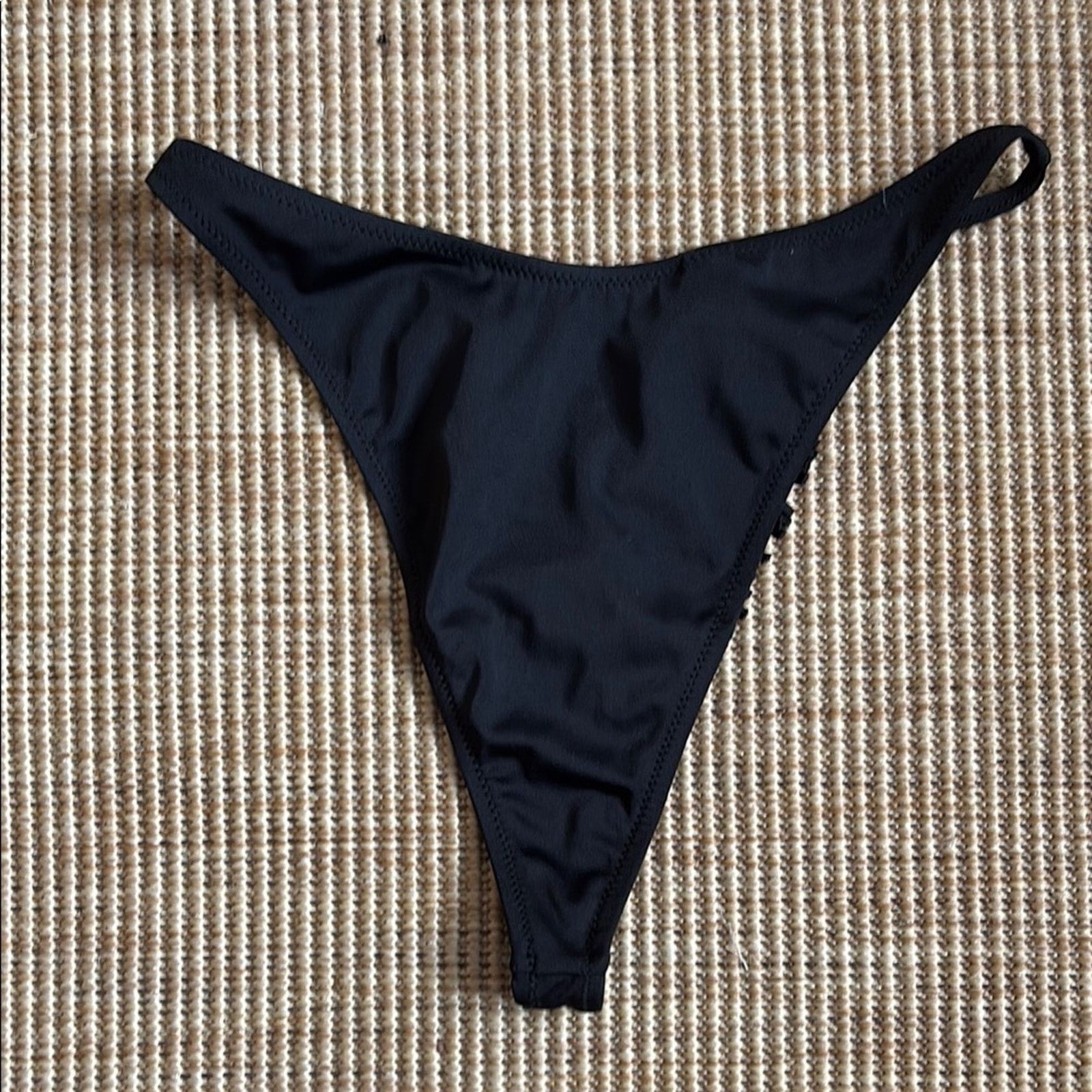 La Perla La Perla Black Textured Bikini bottom string Size 10 Size ONE SIZE - 4 Thumbnail