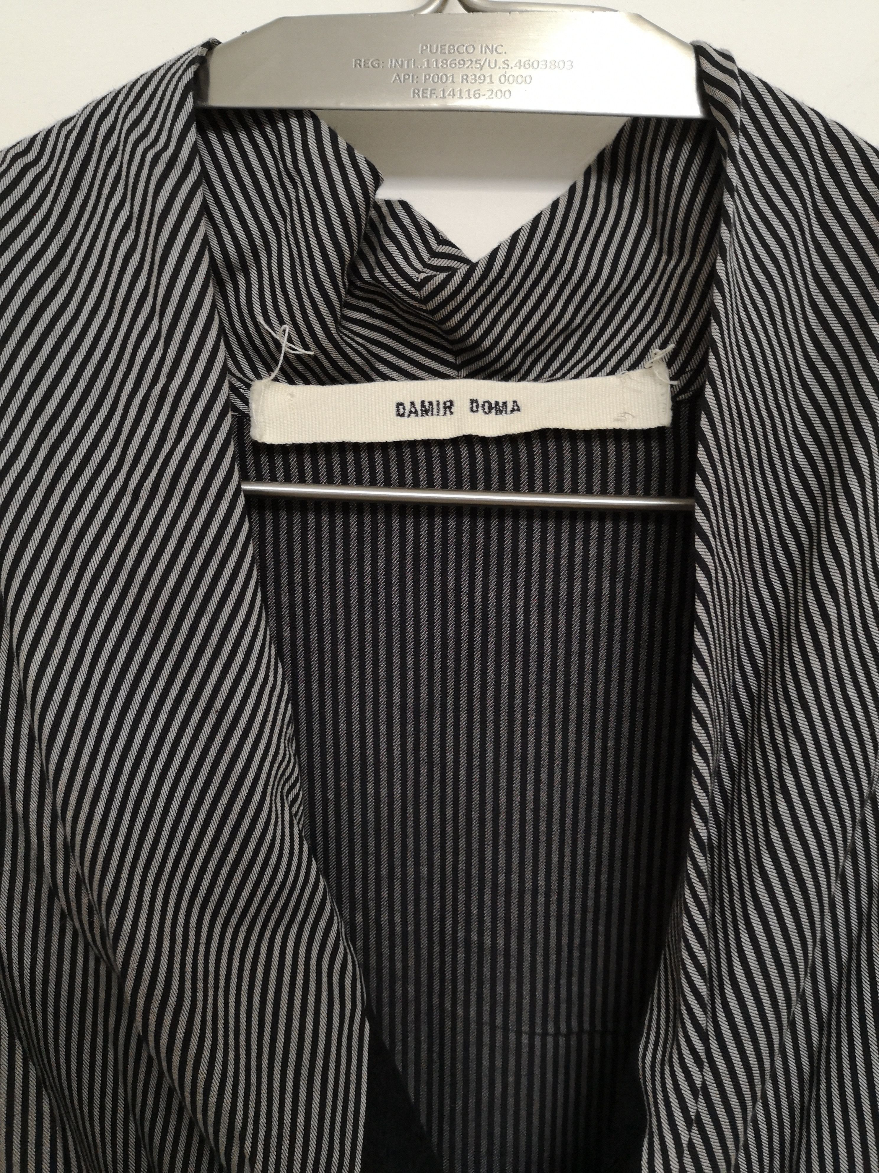 Damir Doma Stripe Shawl Collar Tie Side Shirt Size US S / EU 44-46 / 1 - 3 Thumbnail
