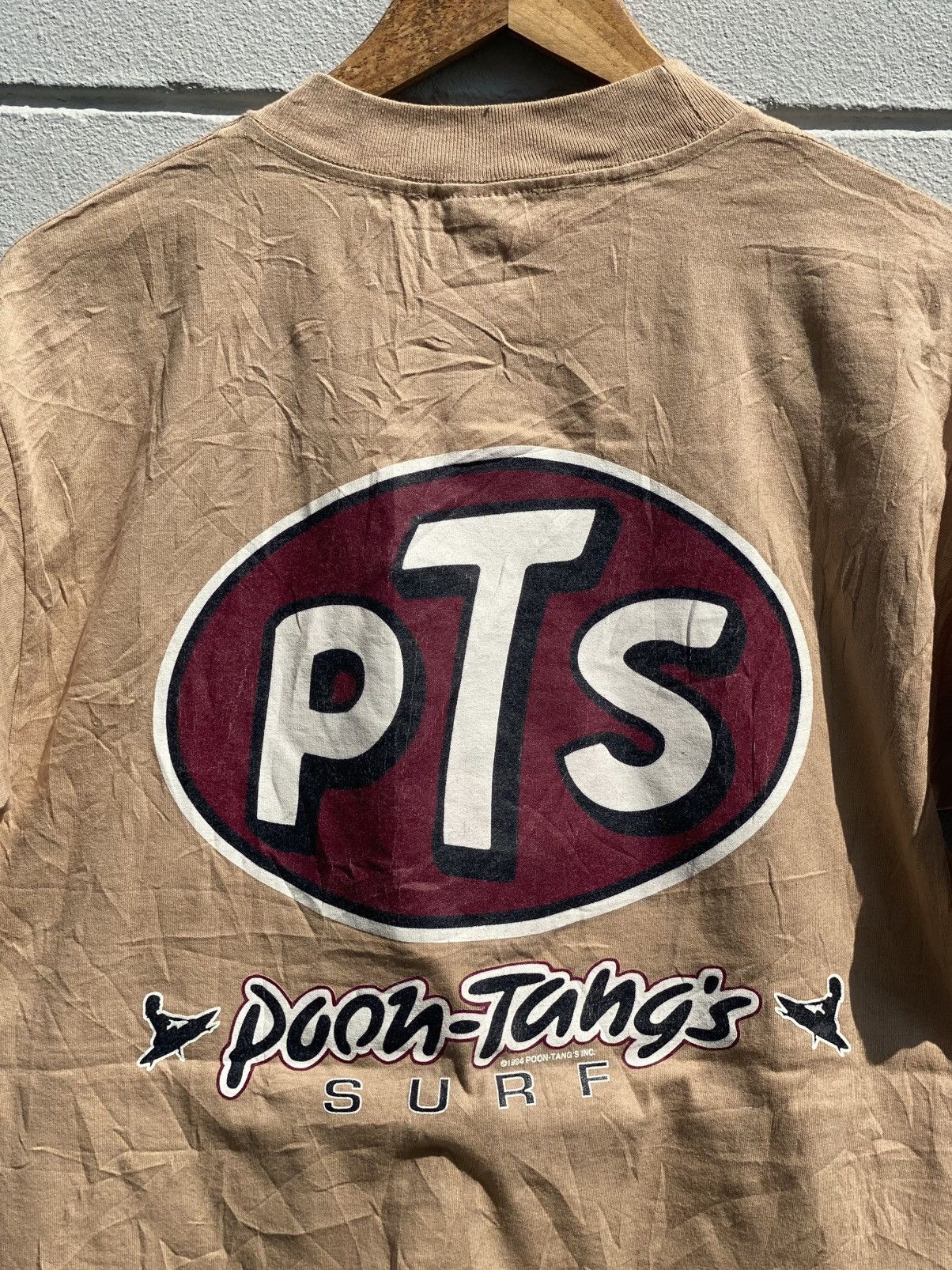 Japanese Brand Vintage 1994 Poon-Tangs Surf T-Shirt USA Built PTS Size M Size US M / EU 48-50 / 2 - 7 Thumbnail
