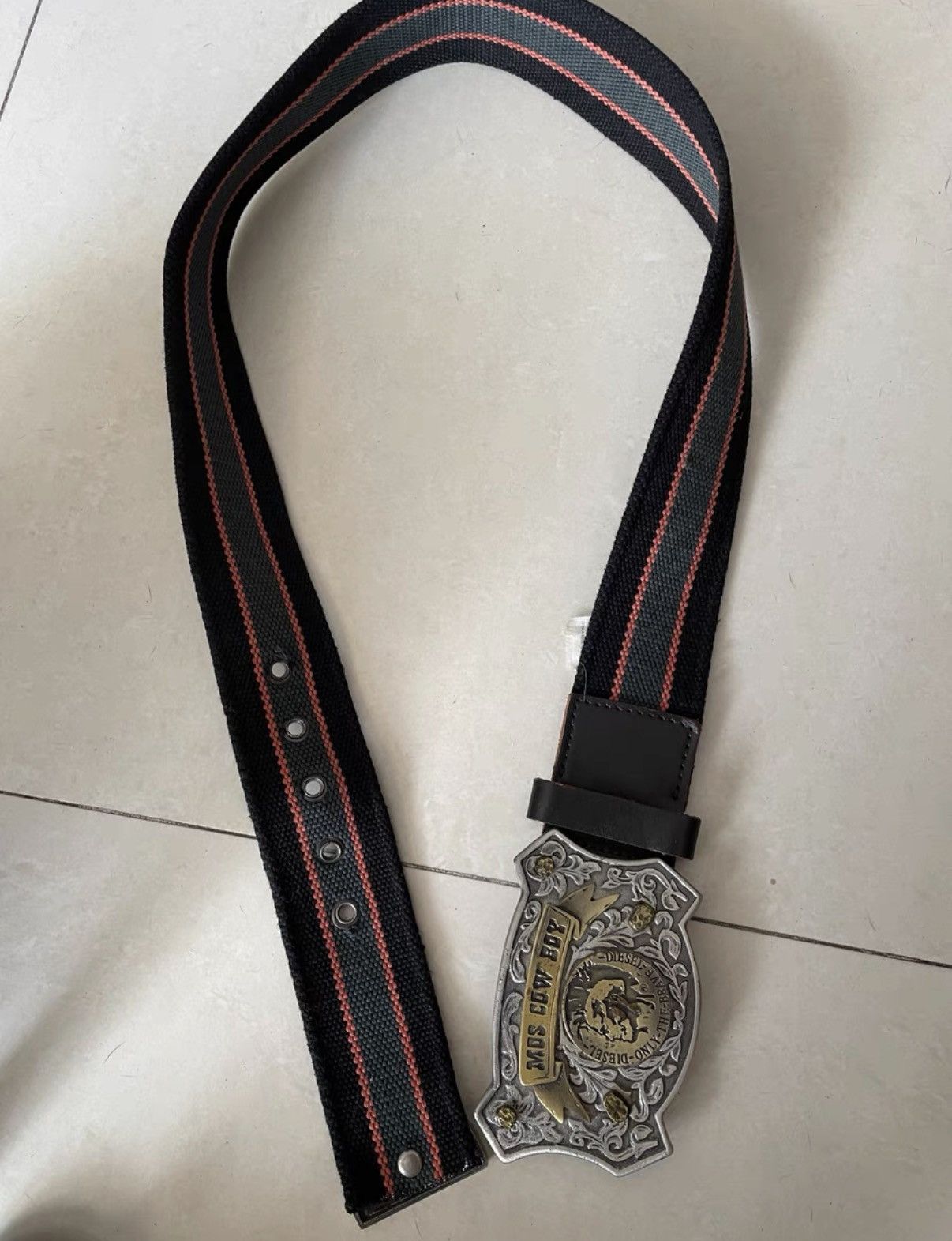 Diesel Diesel Vintage Mohican Belt with Large Metal Buckle Size ONE SIZE - 1 Thumbnail